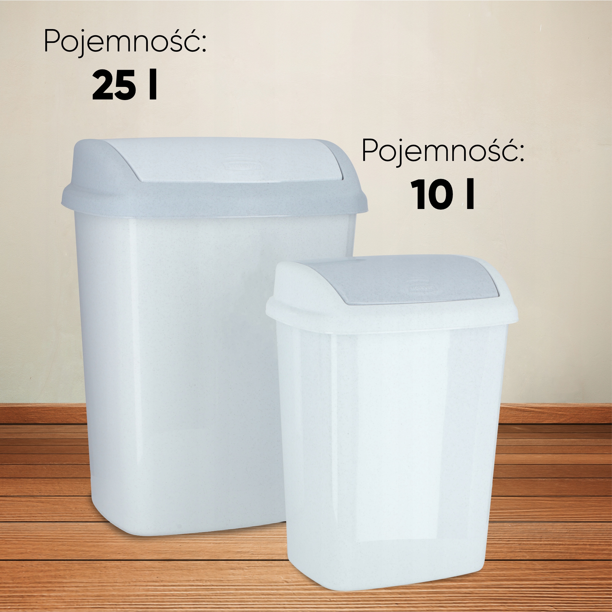 Kosz na śmieci uchylny Curver Dominik 25L, granitowy