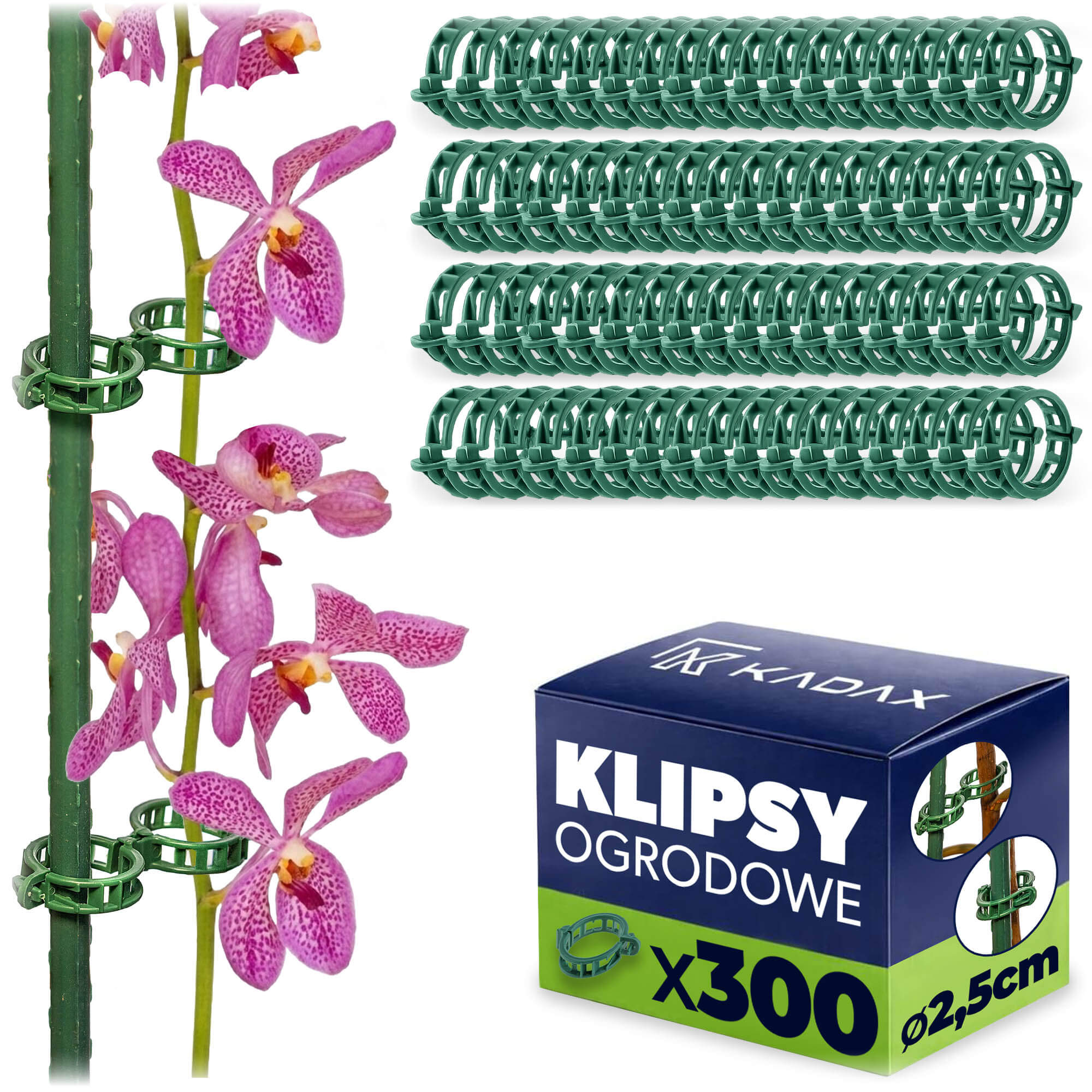 Klipsy ogrodowe Luceau 25 mm zielone 300 szt.