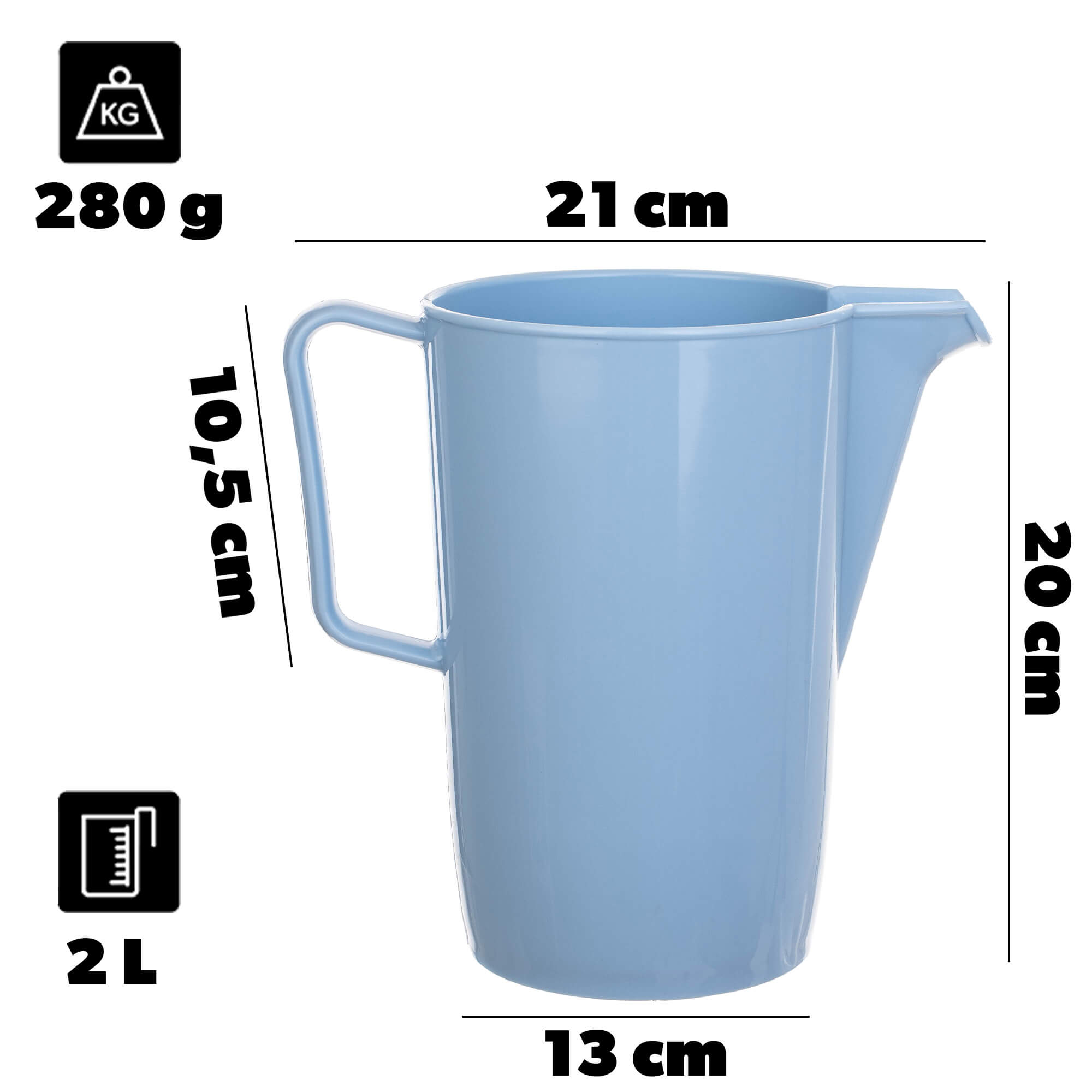 Dzbanek plastikowy z uchem Fosini 2L niebieski