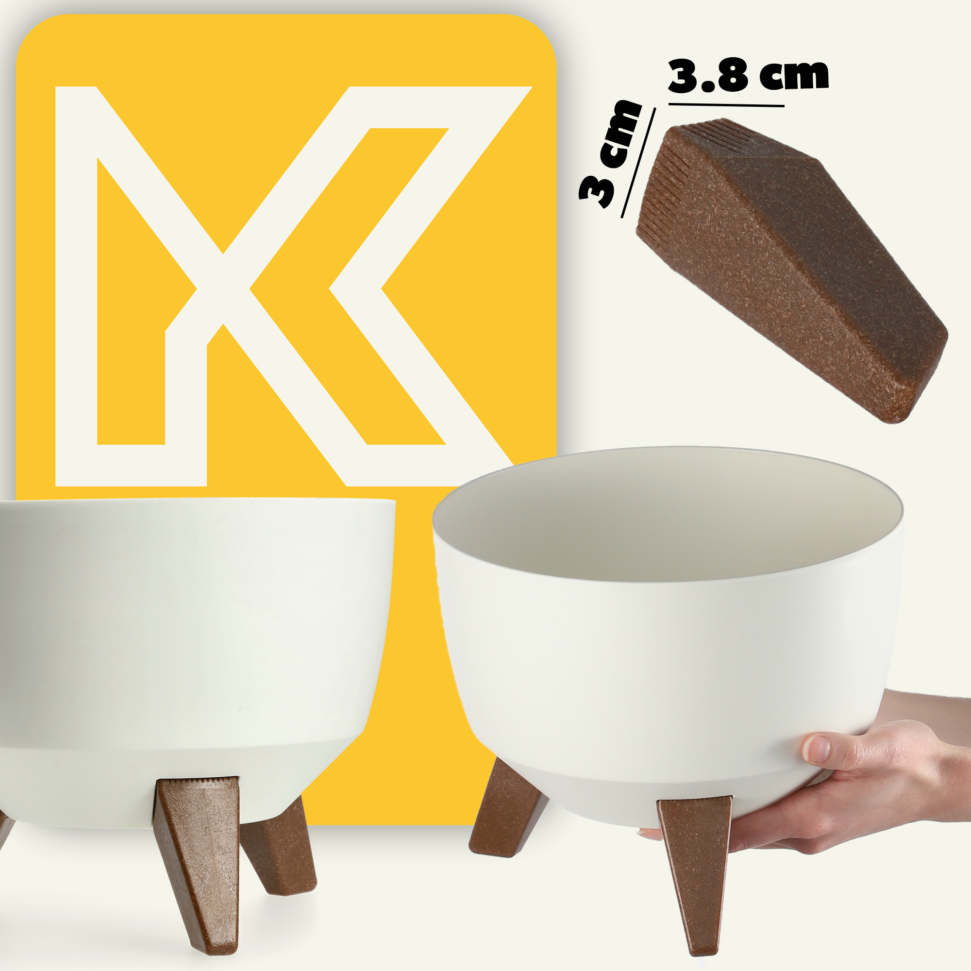 Misa na kwiaty z nóżkami Luri 24 cm, biały
