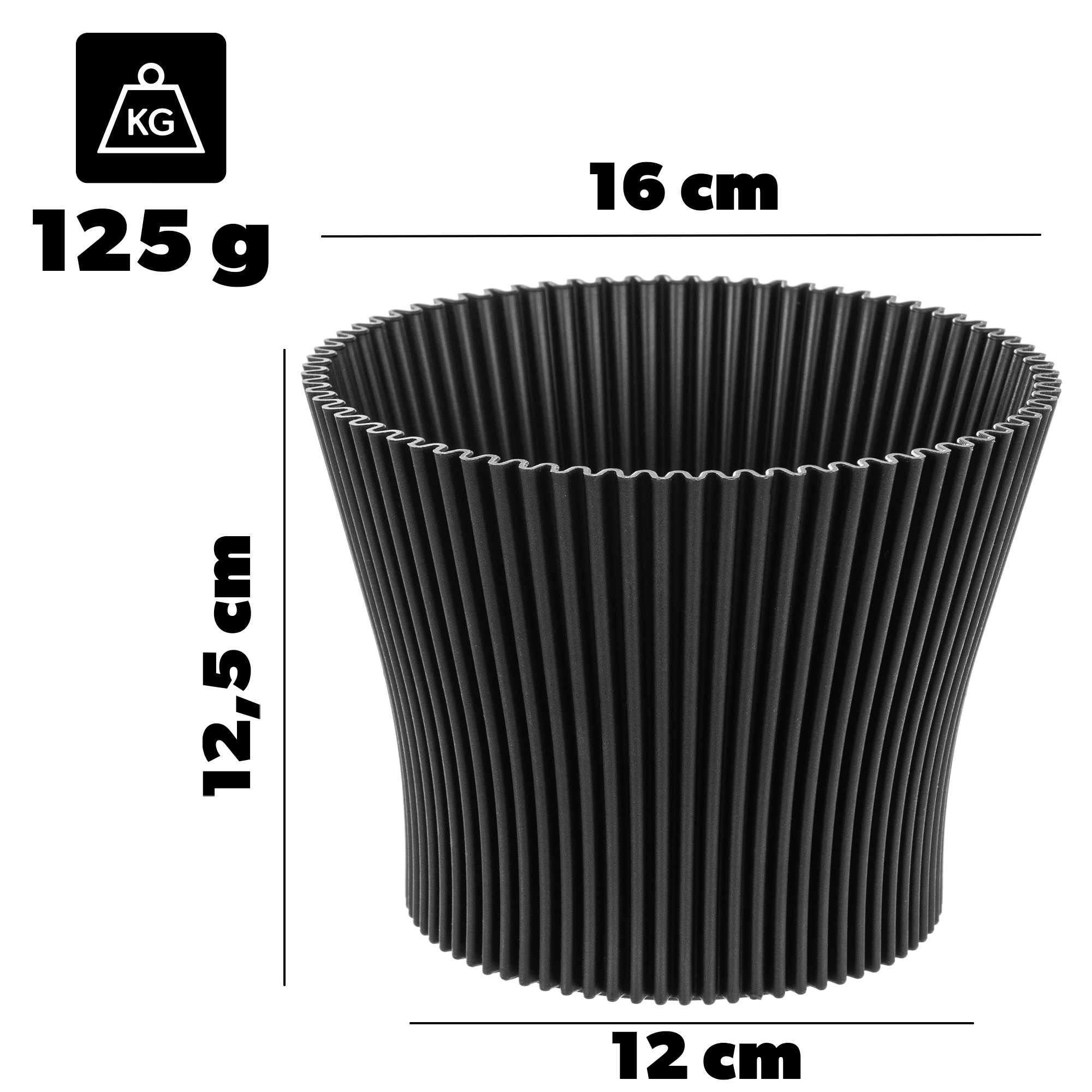 Doniczka na kwiaty Estrela 16cm czarny