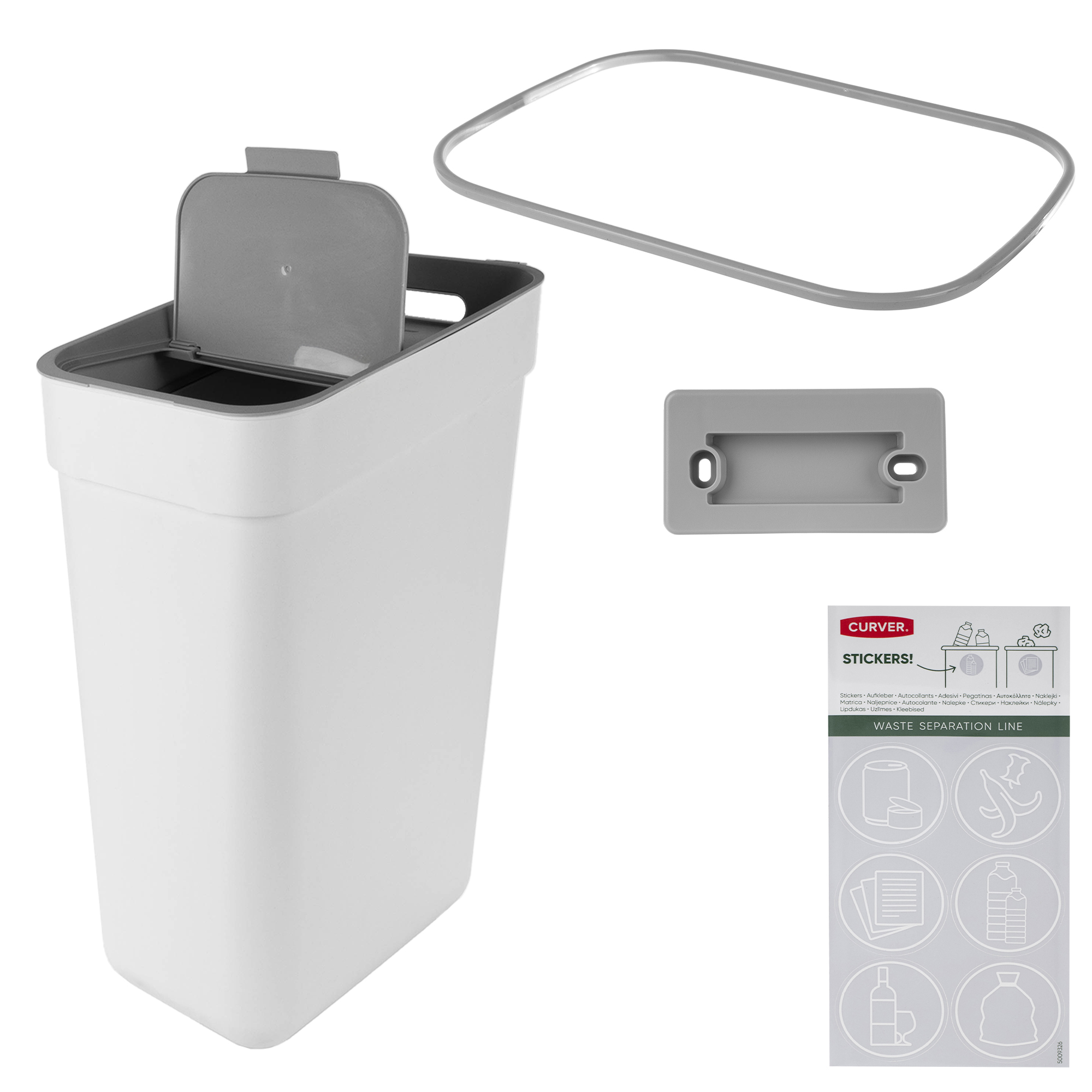 Kosz do segregacji śmieci Curver Ready to Collect 30L biały