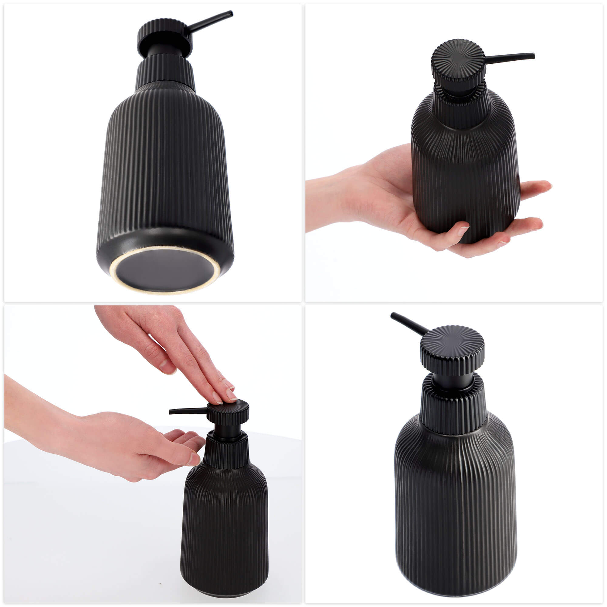 Dozownik na mydło w płynie Mataro 200 ml, czarny
