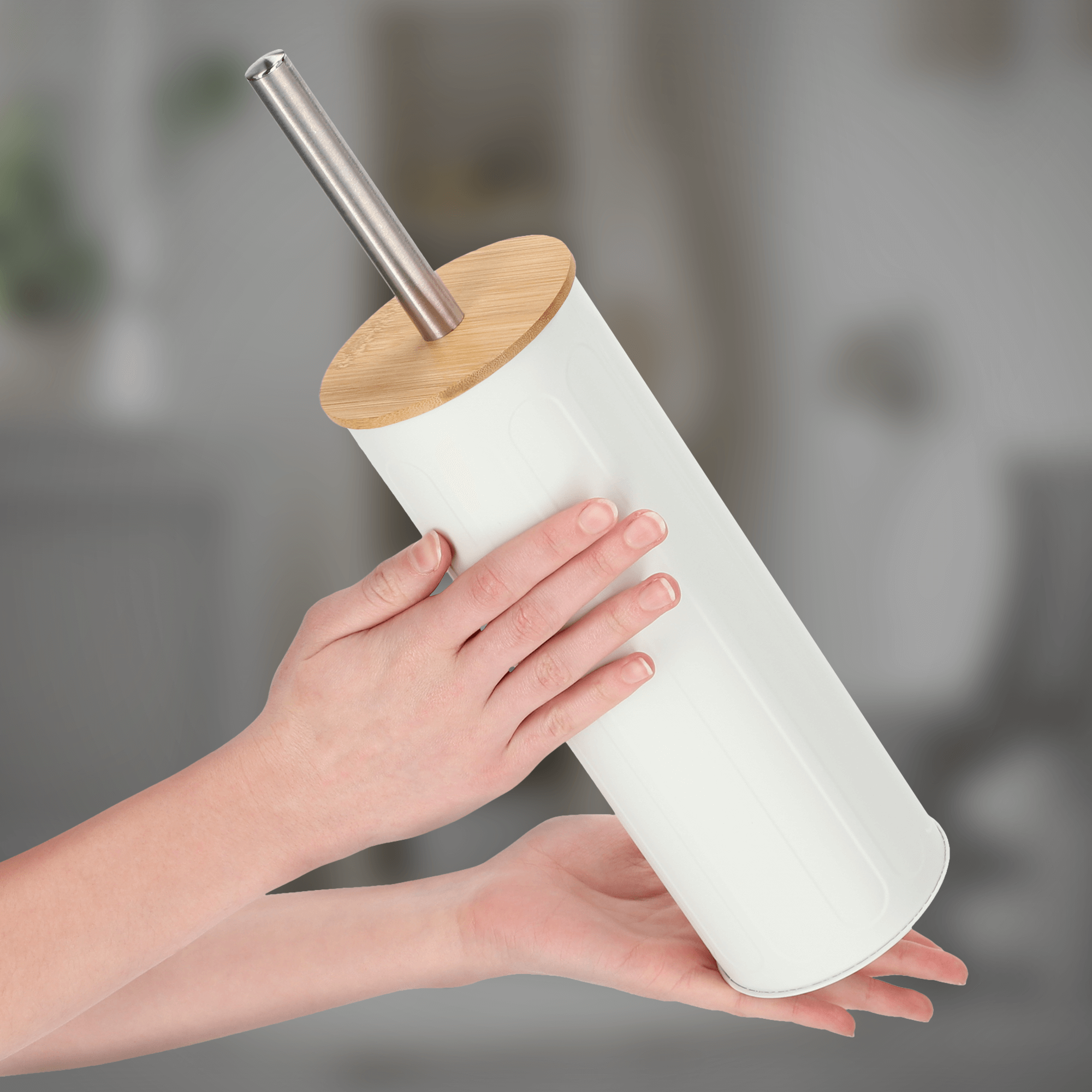 Szczotka do WC z pojemnikiem Padru 38 cm, biała