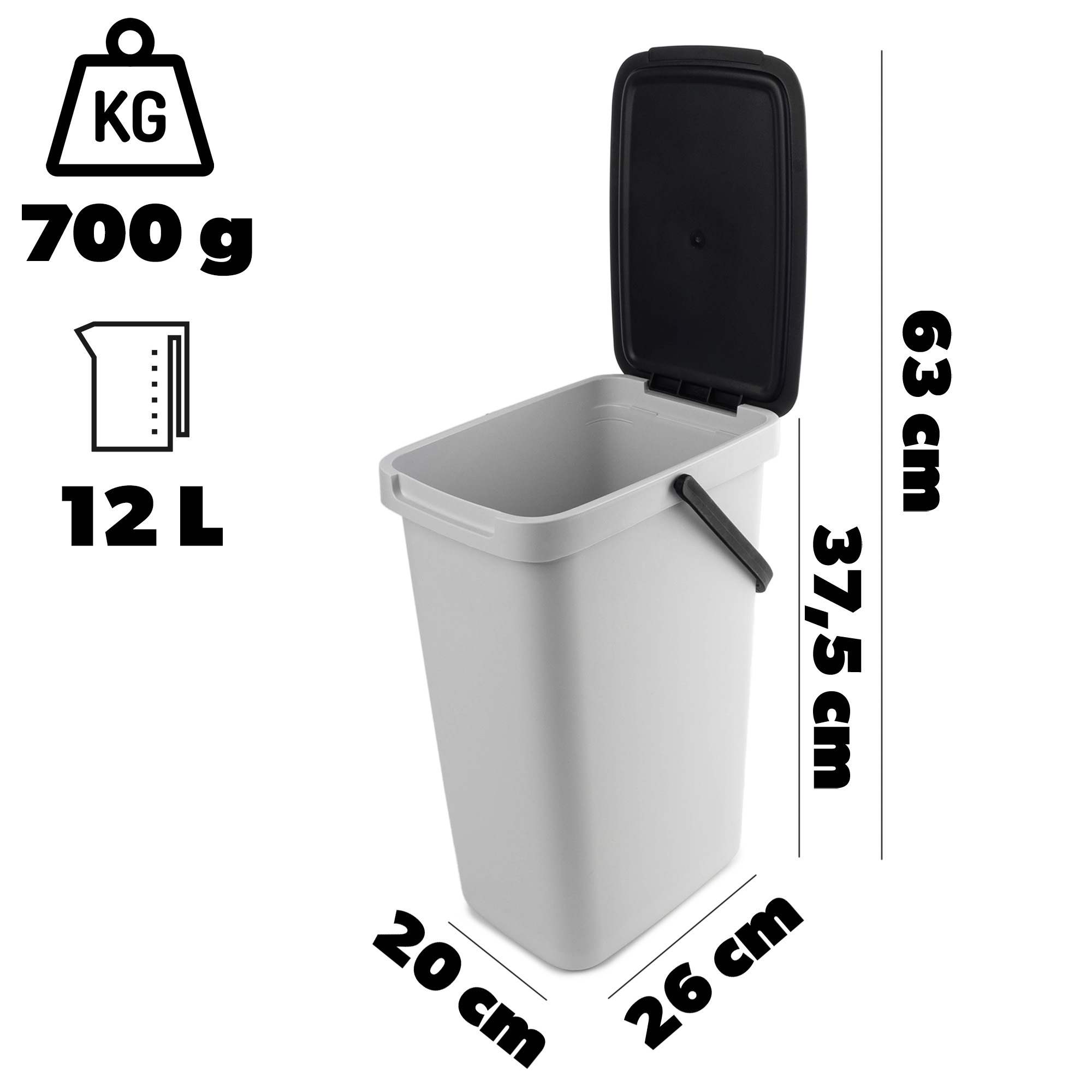 Kosz na śmieci Salans popiel 12L