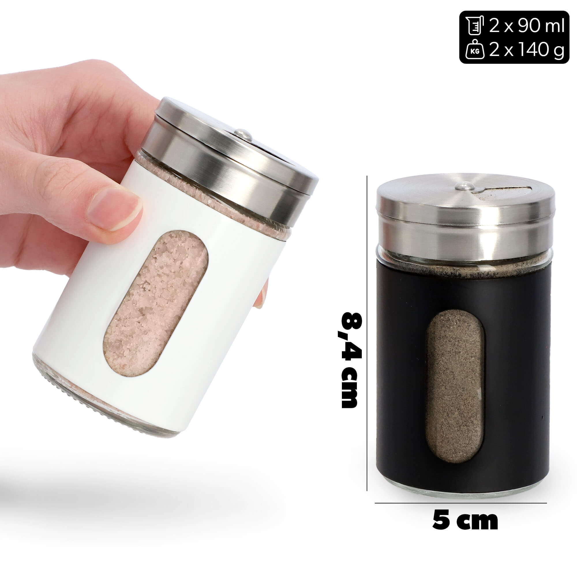 Przyprawnik do soli 90 ml, biały