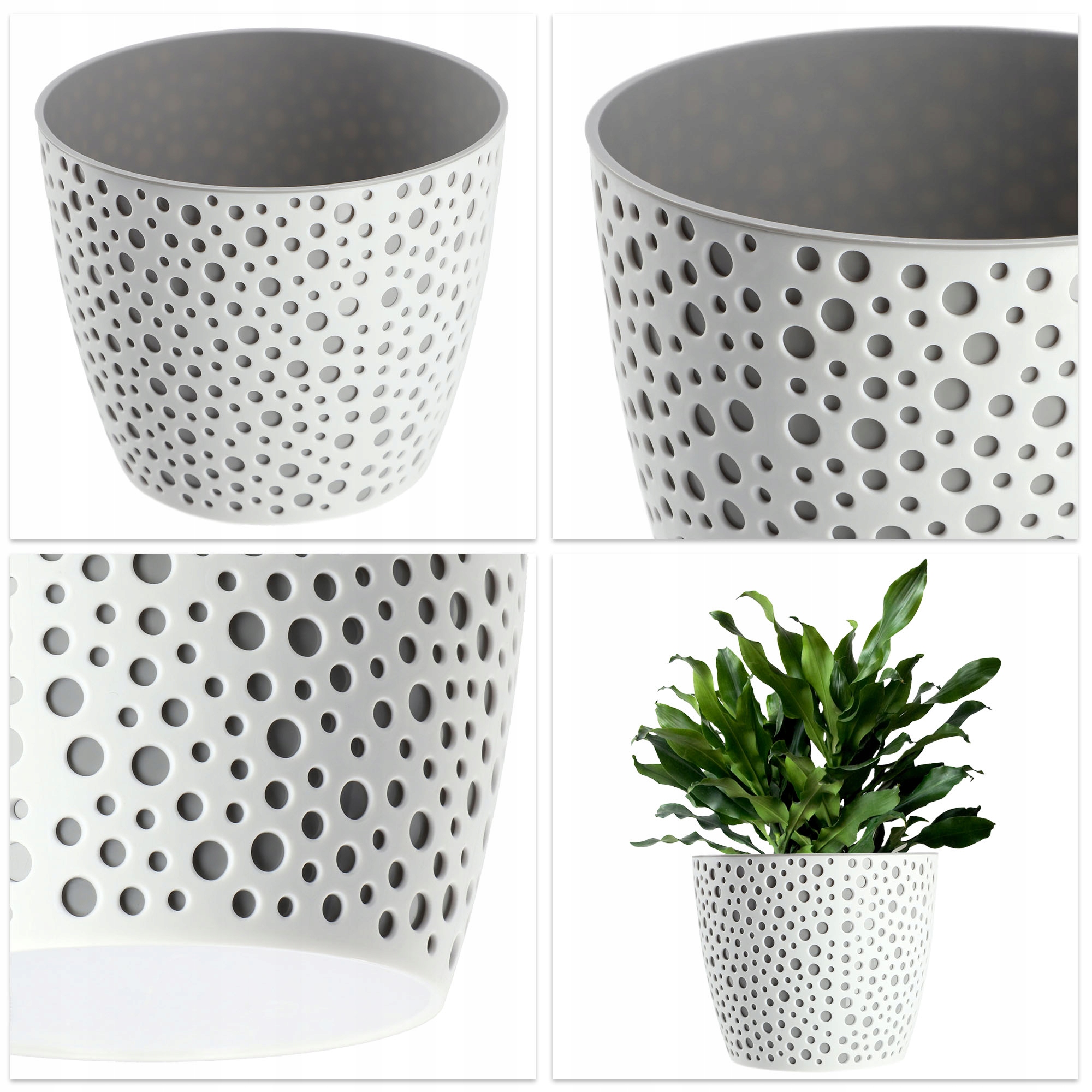 Doniczka na kwiaty Casini 13 cm, szara