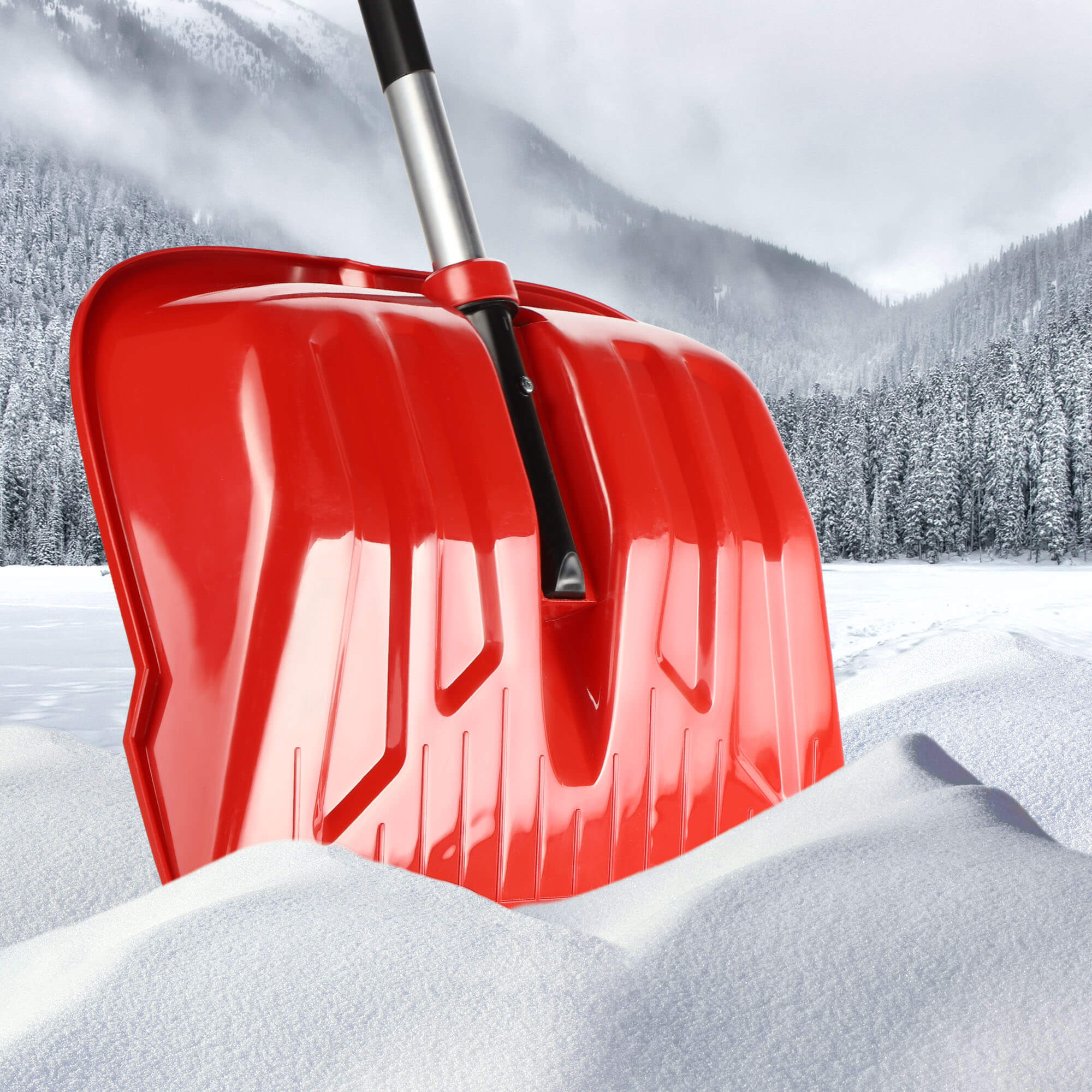 Łopata do śniegu 135 cm, czerwona