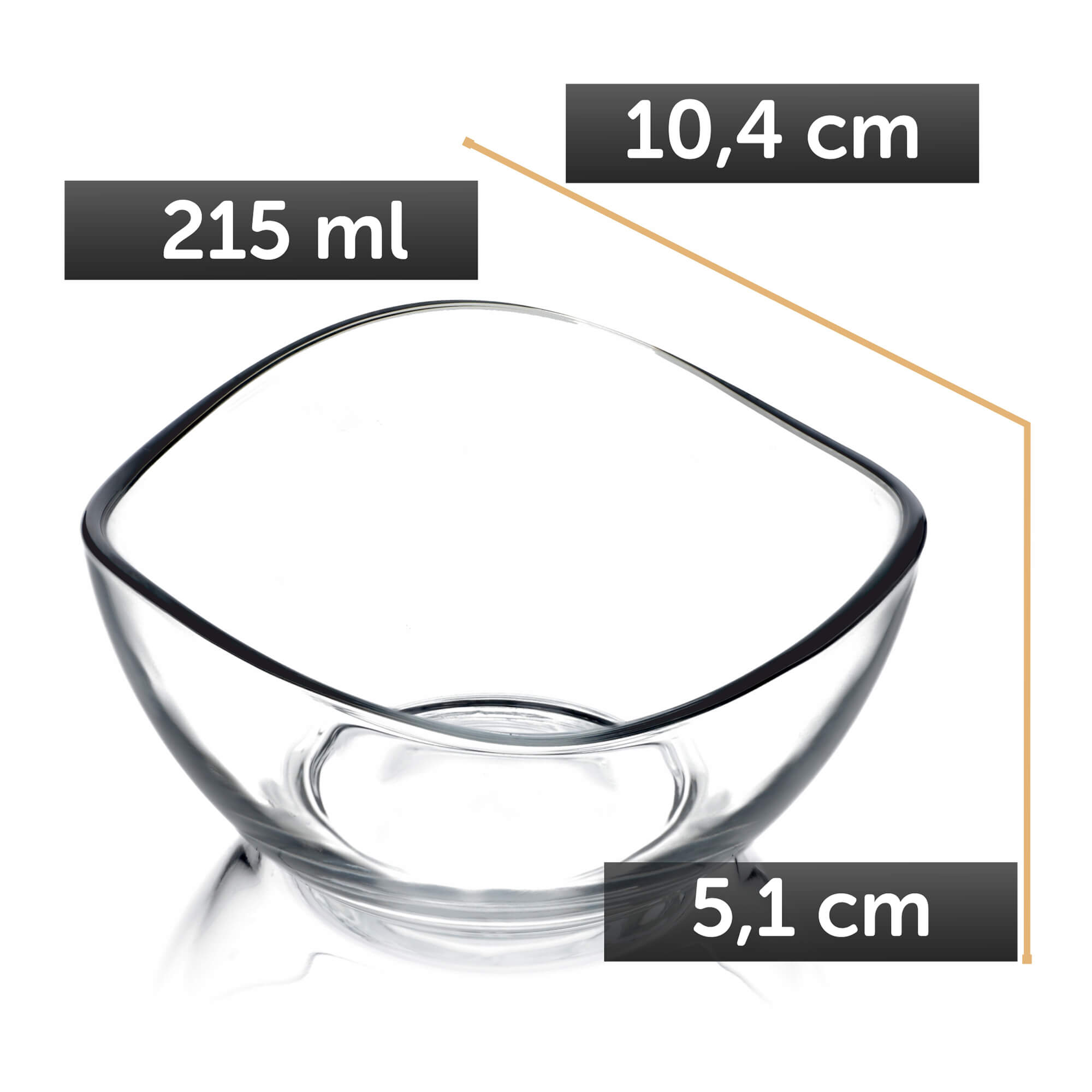 Salaterka szklana 10 cm, 2 szt.