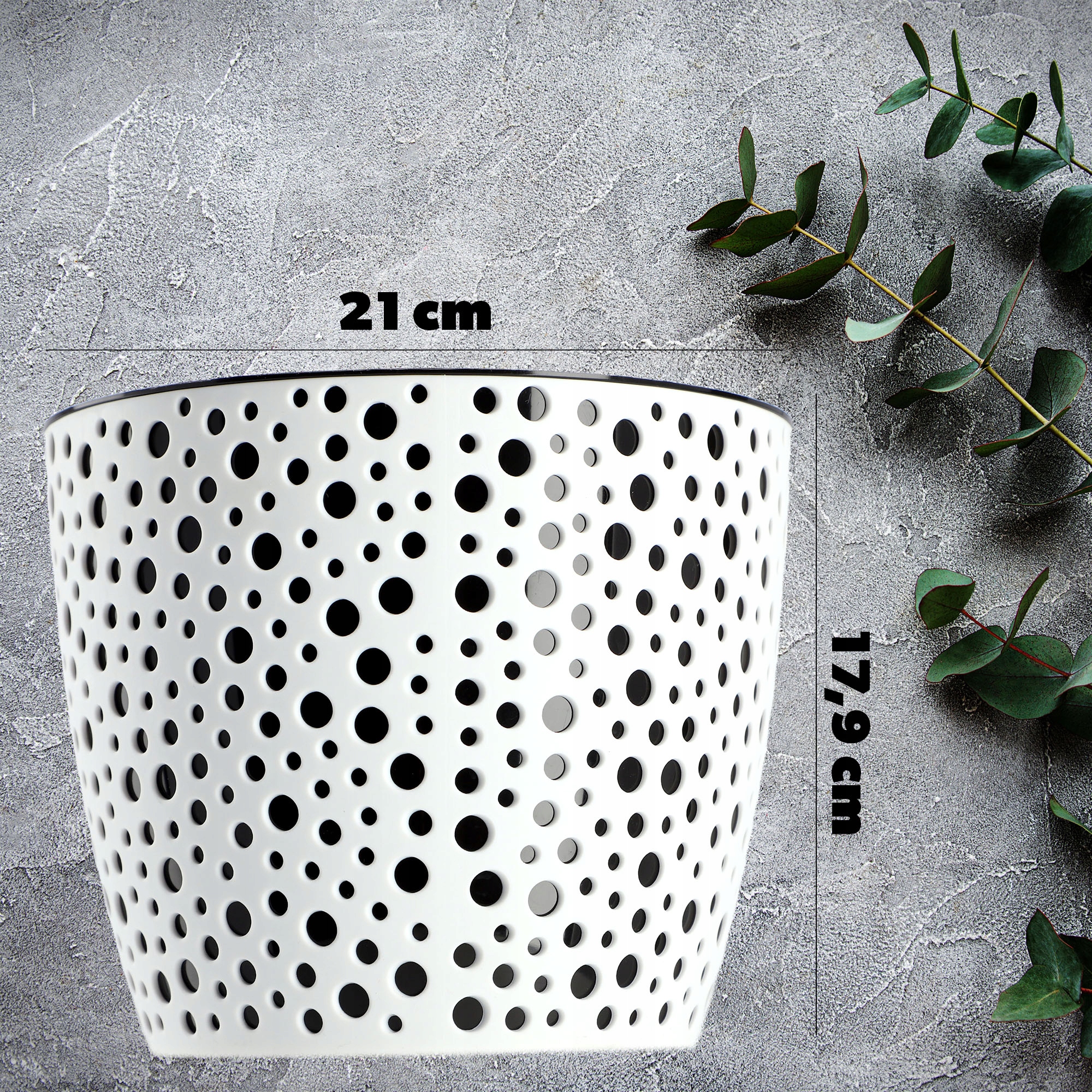 Doniczka na kwiaty Casini 21 cm, czarna