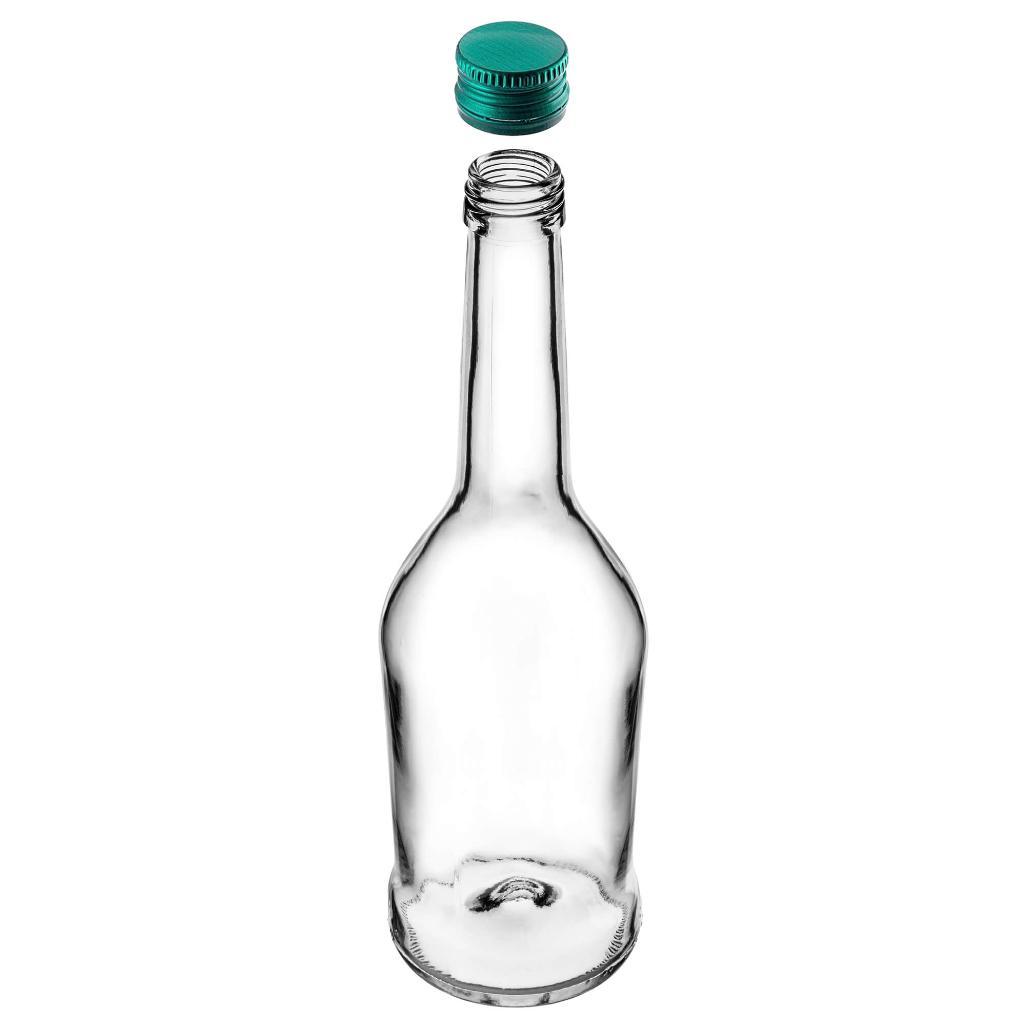Szklana butelka na nalewkę Loiret 500ml z zieloną zakrętką 10 szt.