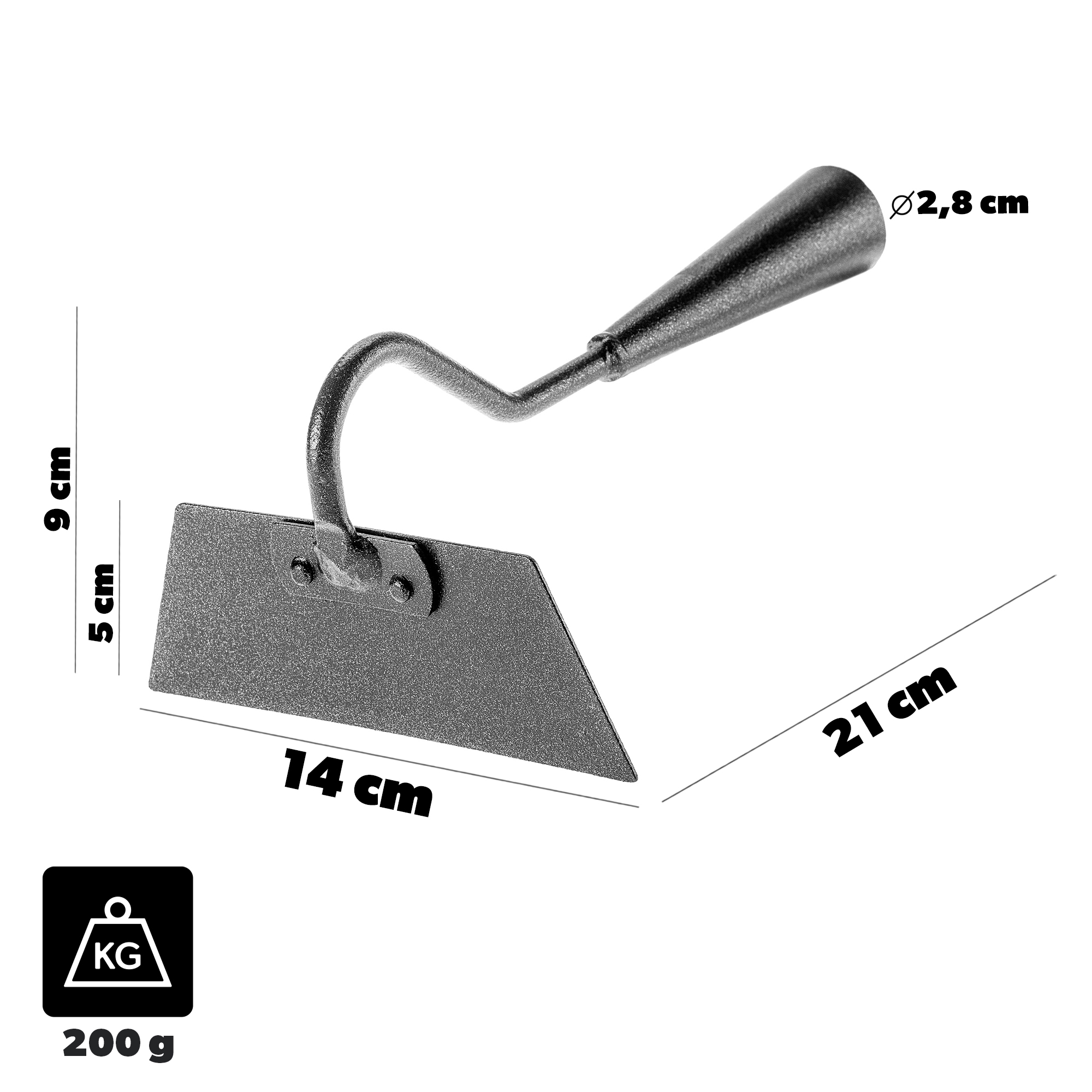 Haczka trapezowa Indre 14 cm bez trzonka