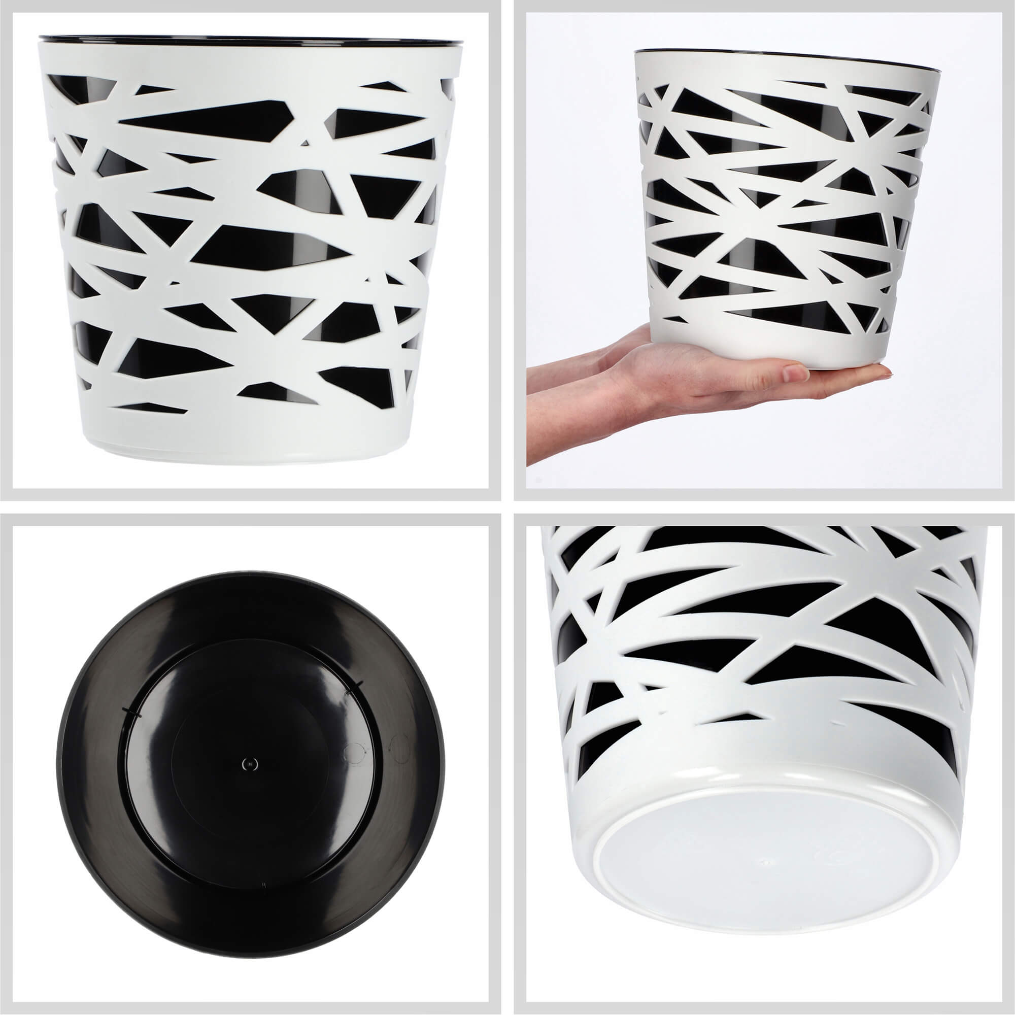Doniczka z wkładem Rusio 19 cm, czarna