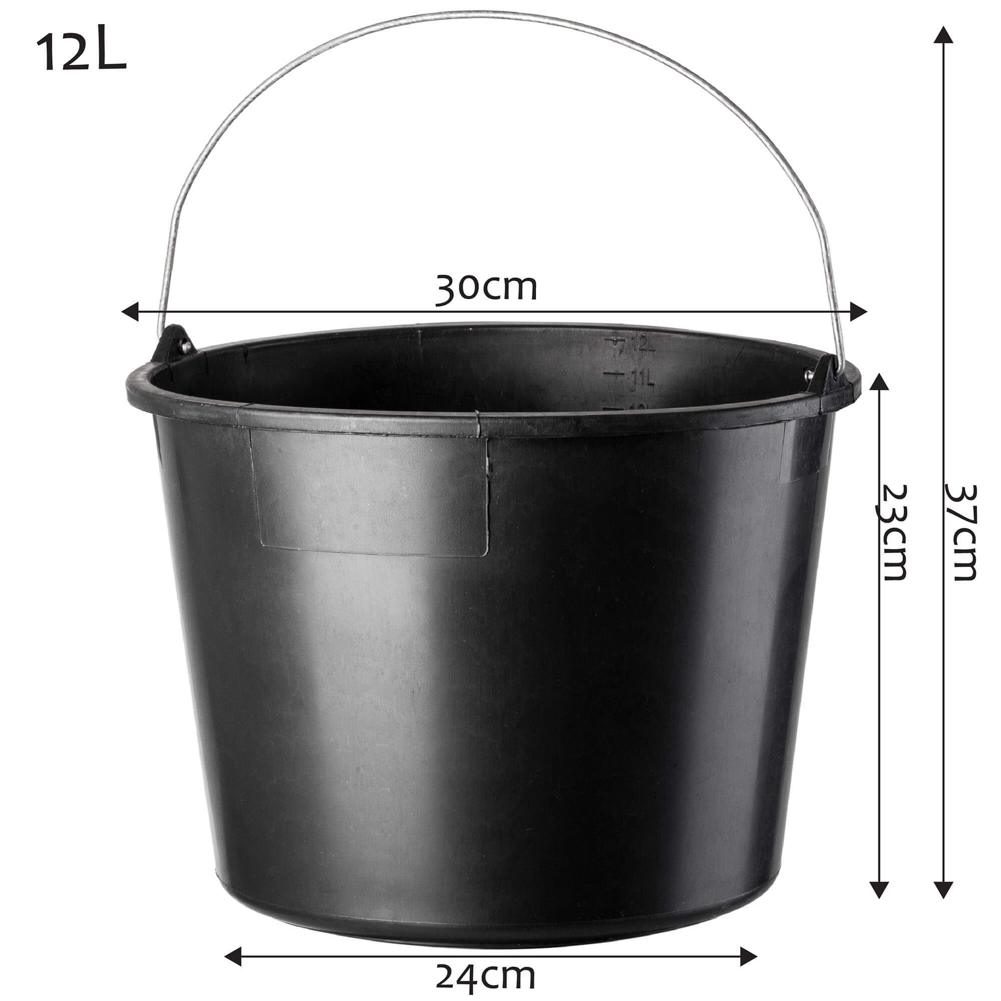 Wiadro budowlane Bado 12L, czarne