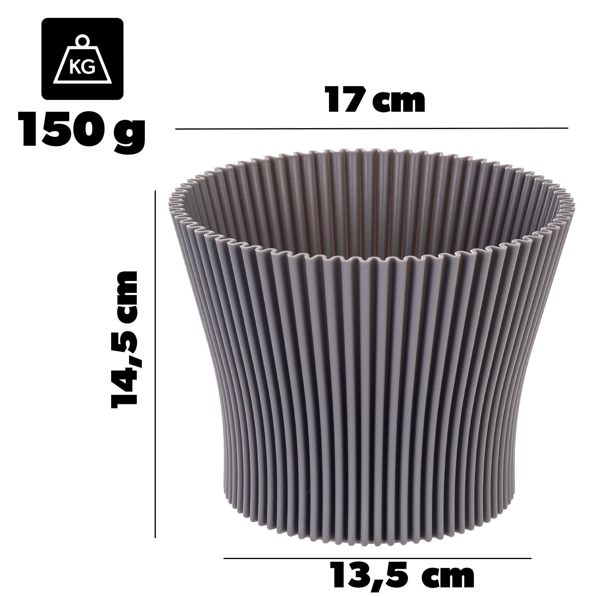 Doniczka na kwiaty Estrela 17cm szary