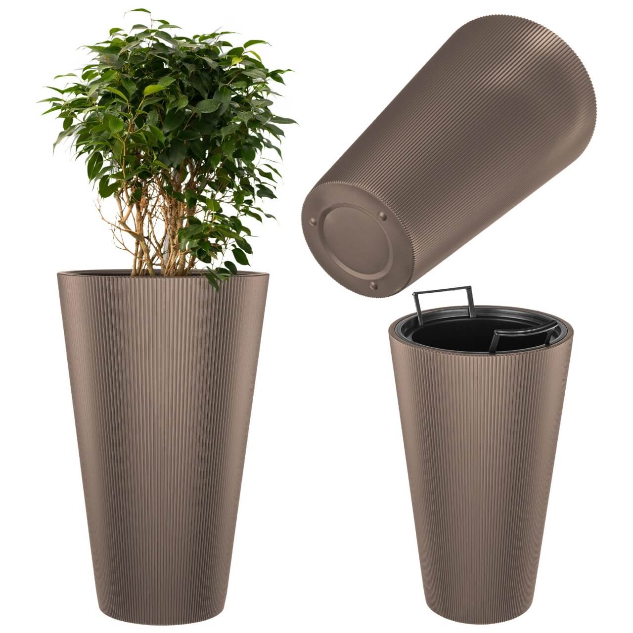 Doniczka Linea Slim 30 cm, kakao, 1 szt.
