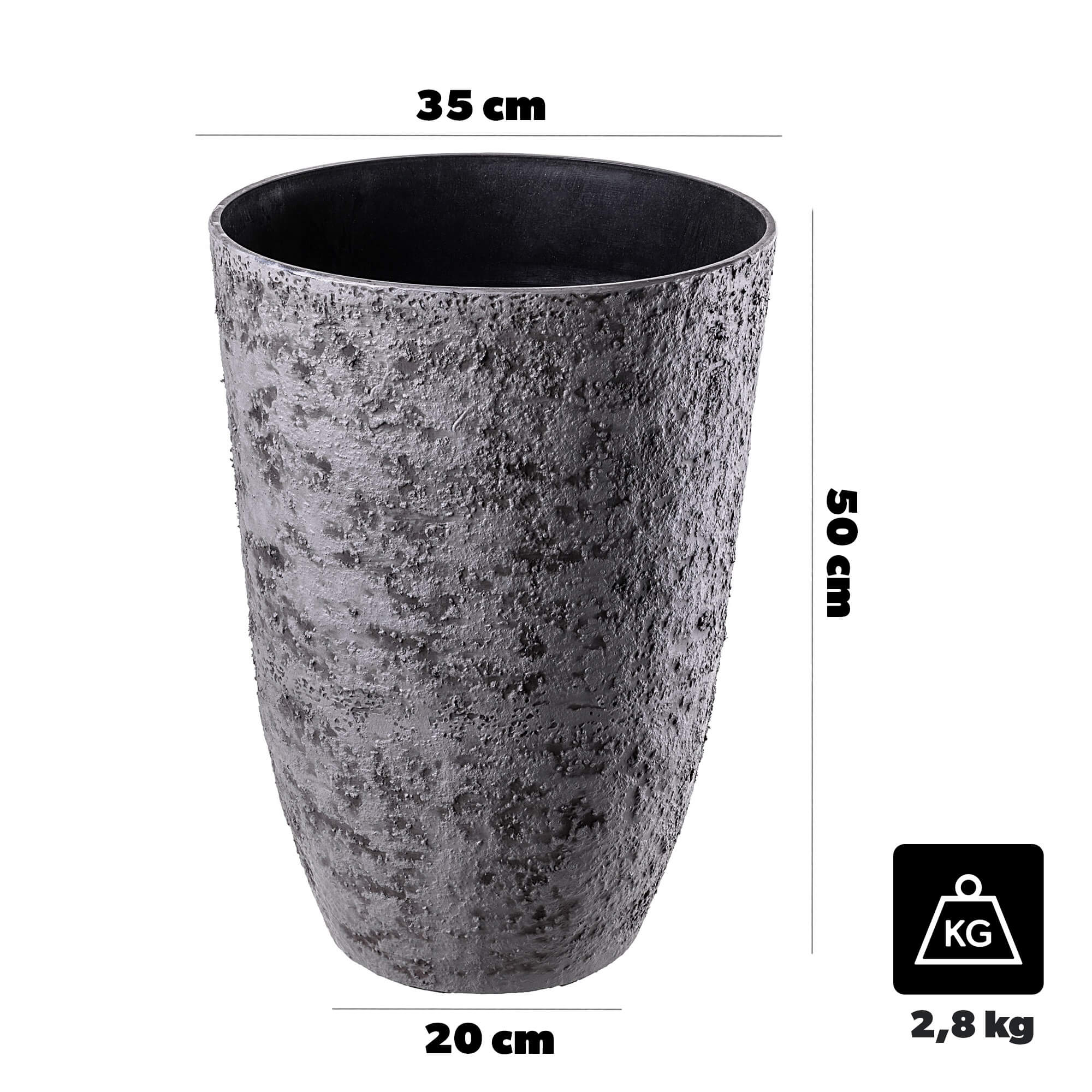 Donica Cloue 35 cm szara