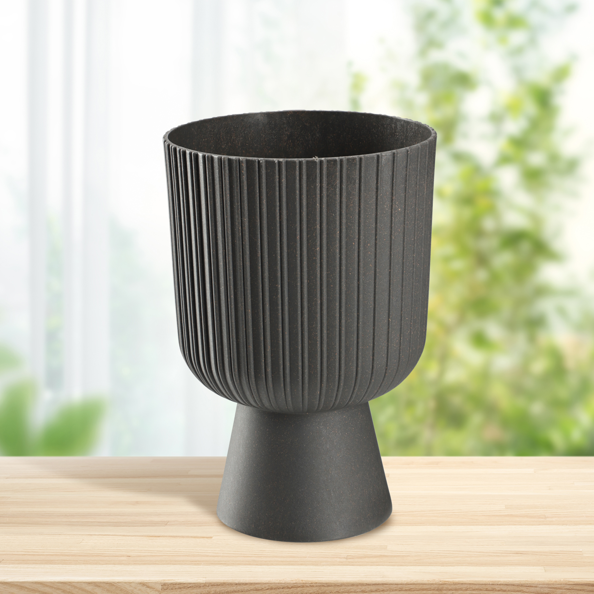 Doniczka na nóżce Golem Eco 14 cm, antracyt