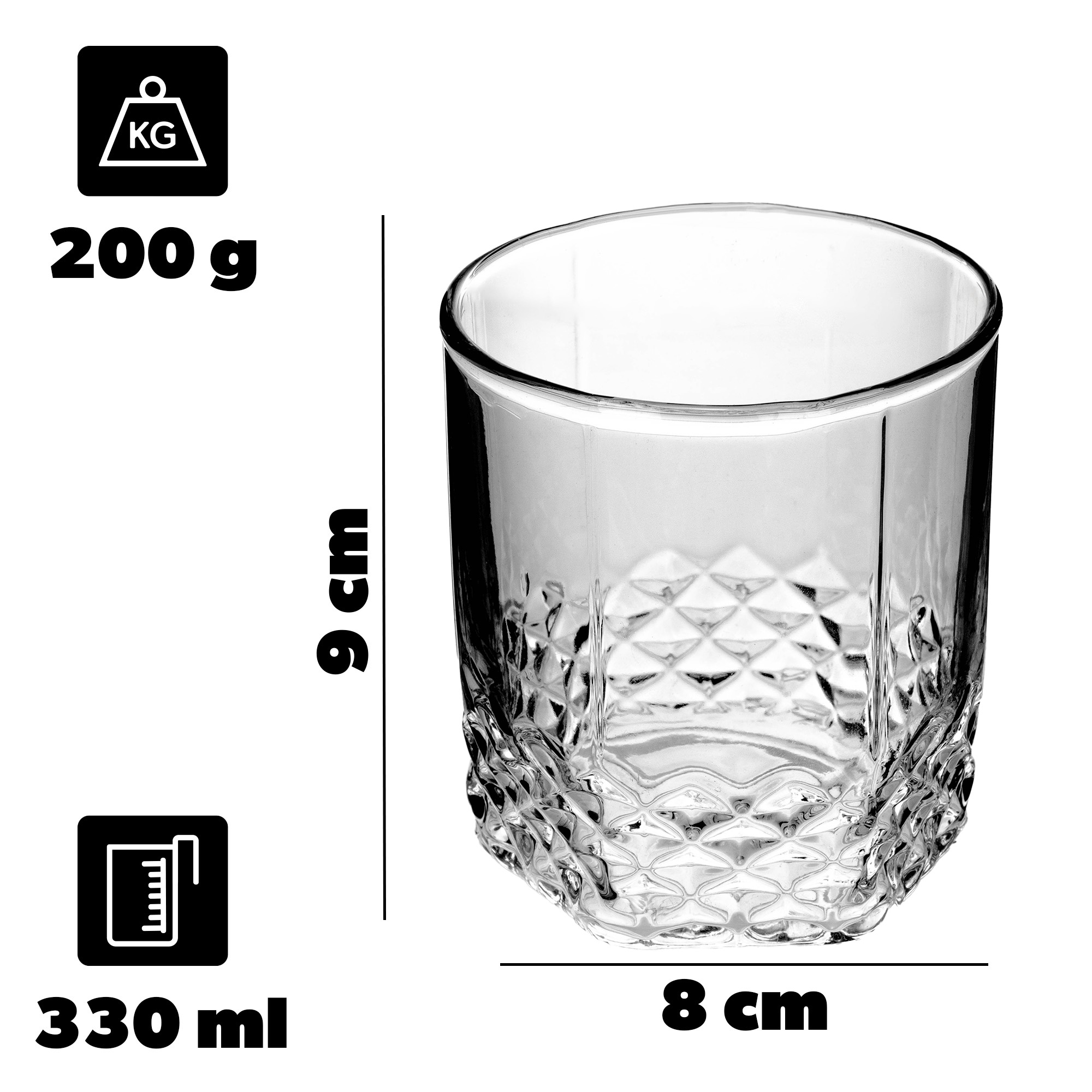 Szklanki do whisky Epila 330ml 6szt