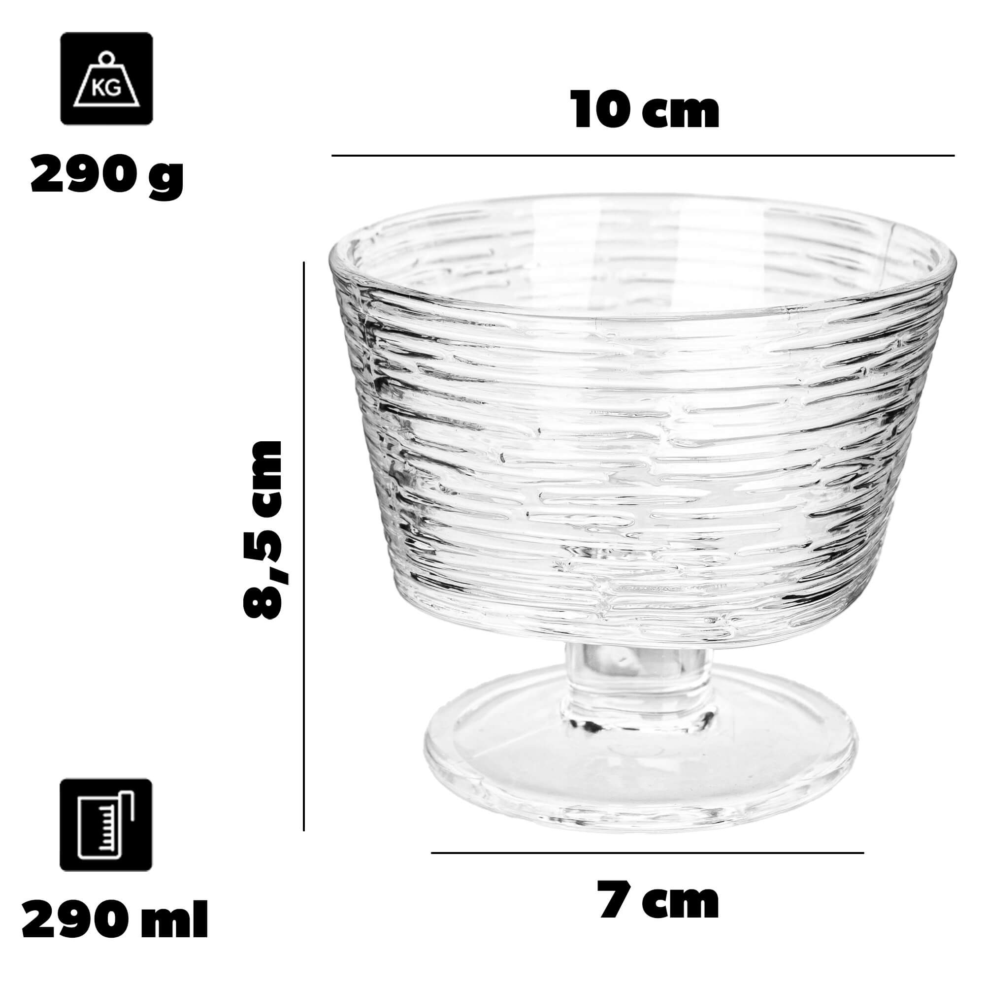 Pucharek do lodów Torza 290ml na nóżce wzór kora 1 szt.