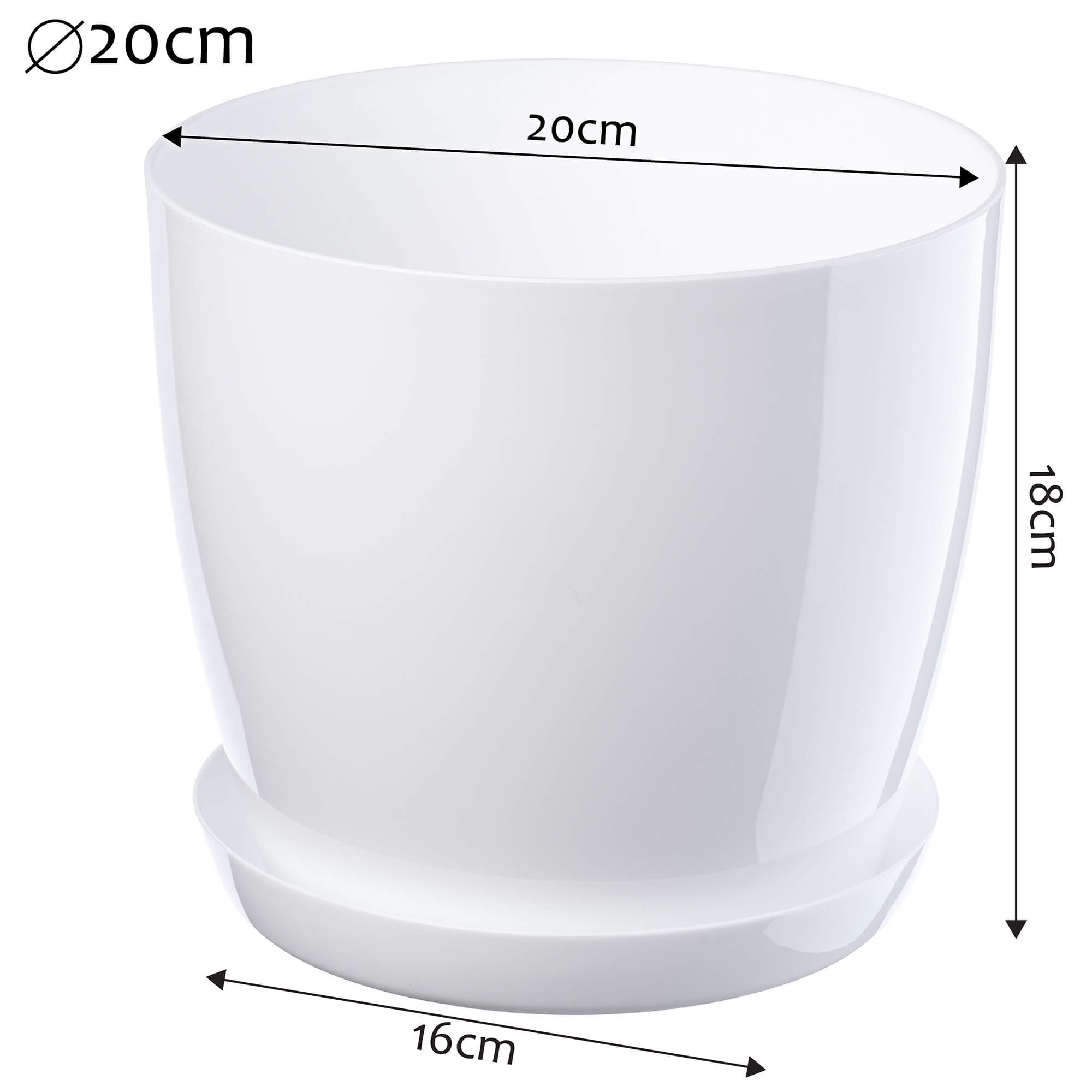 Doniczka Agen z podstawką 20 cm, biała