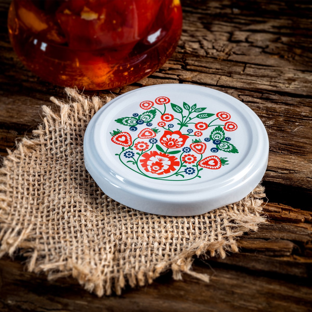 Słoiki na przetwory Maki 540ml 48szt fi 82 mm + wieczka "Folklor"