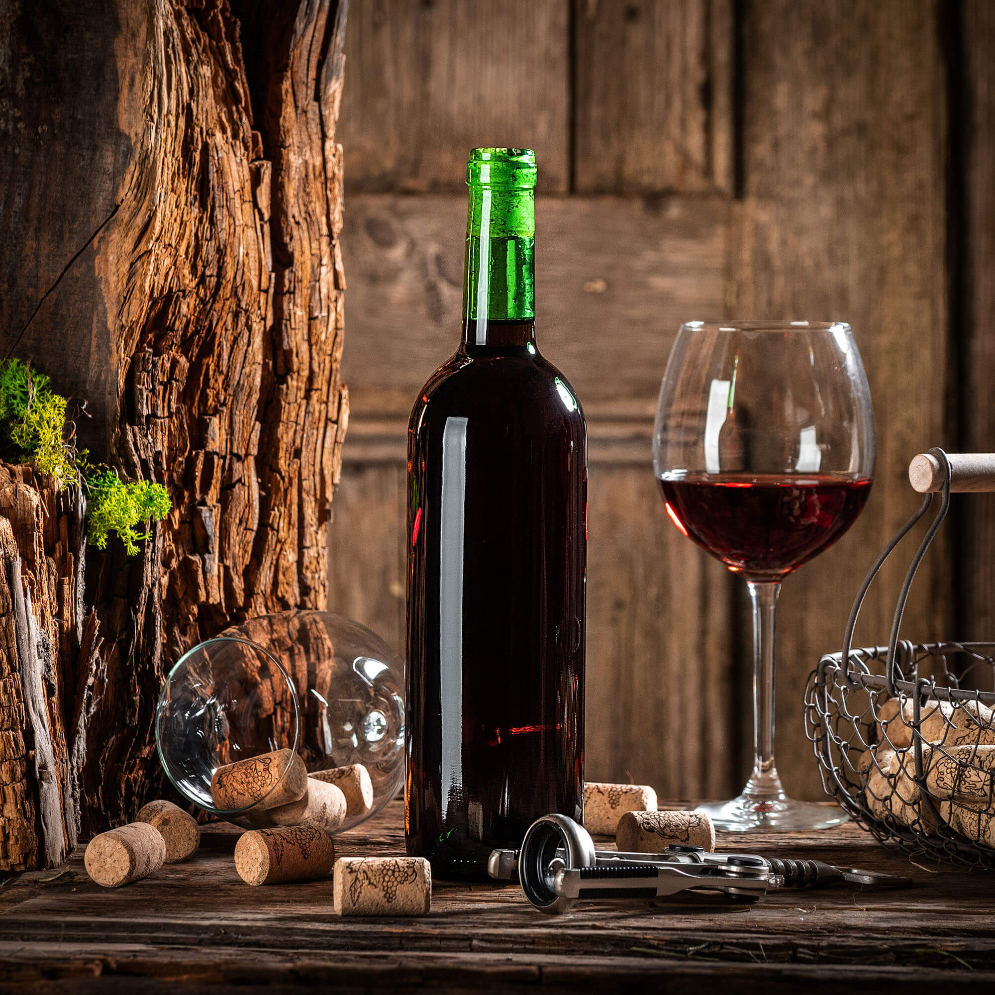 Butelka na wino Biagio 750ml zielona bez korka 1 szt.