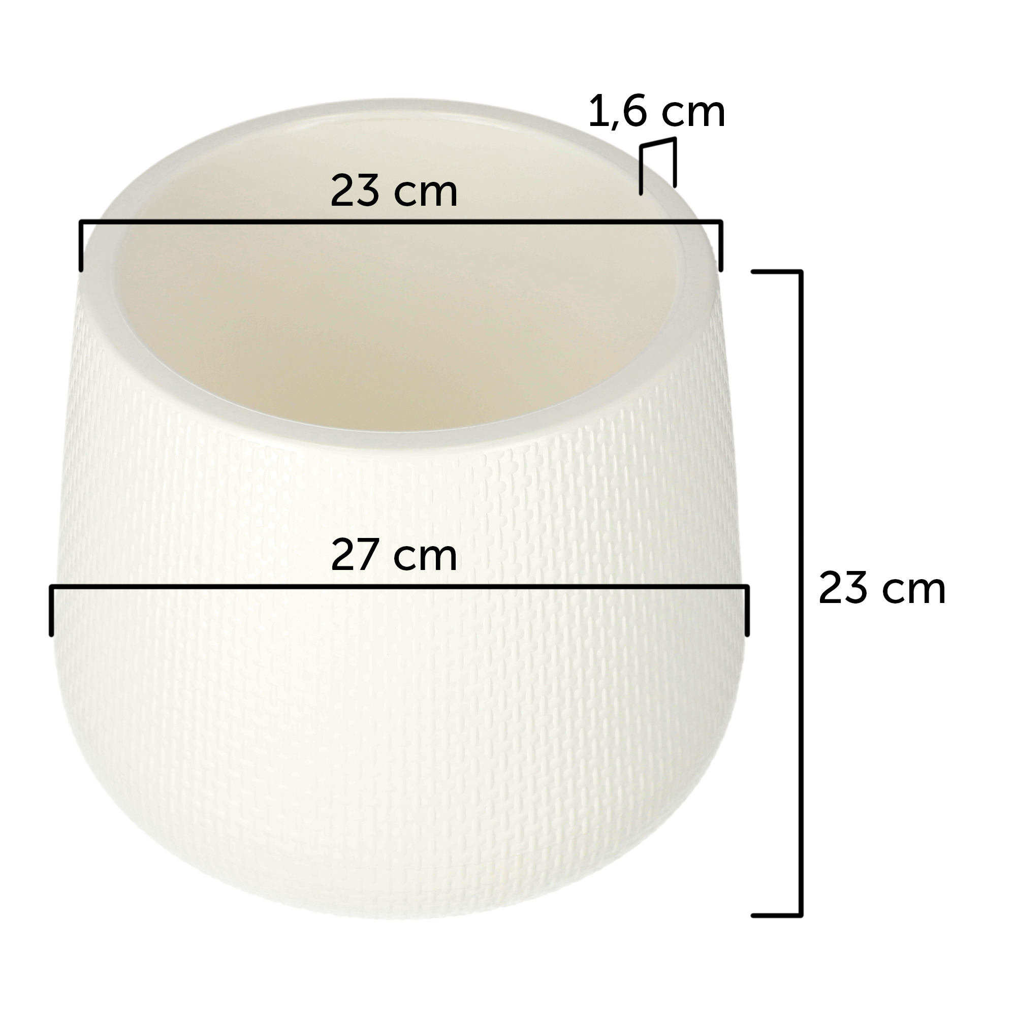 Doniczka z podstawką Peri 23 cm, biała