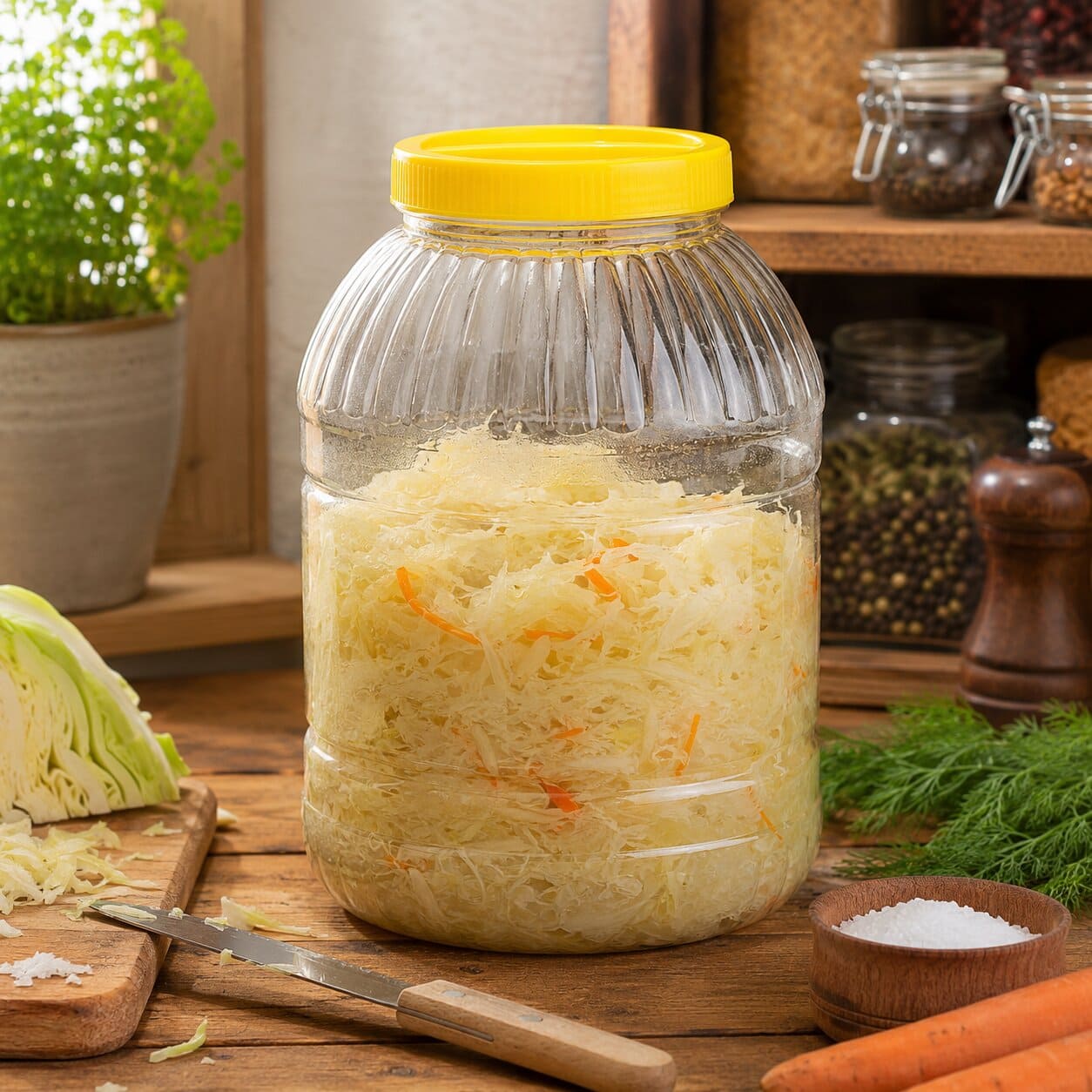 Słoik plastikowy z zakrętką 8L żółty