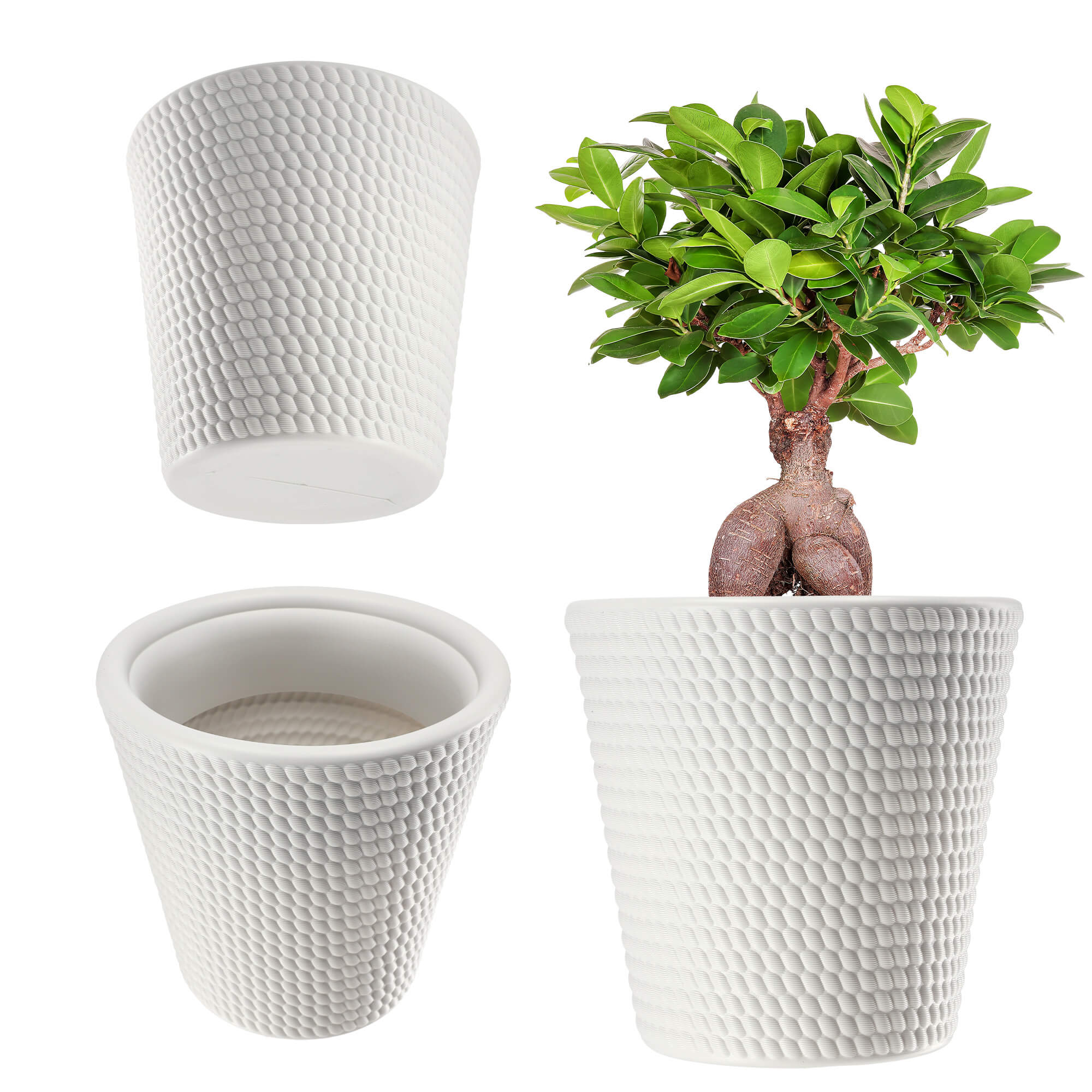 Doniczka na kwiaty Muro 35 cm, szara