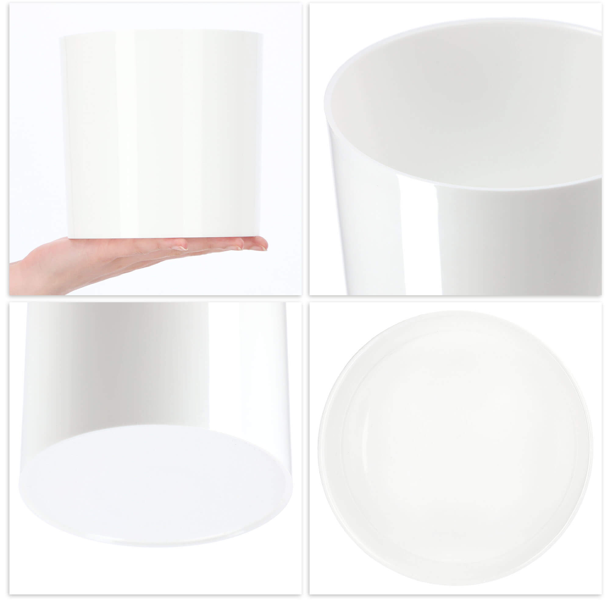 Doniczka na kwiaty okrągła Figari 15 cm, biała