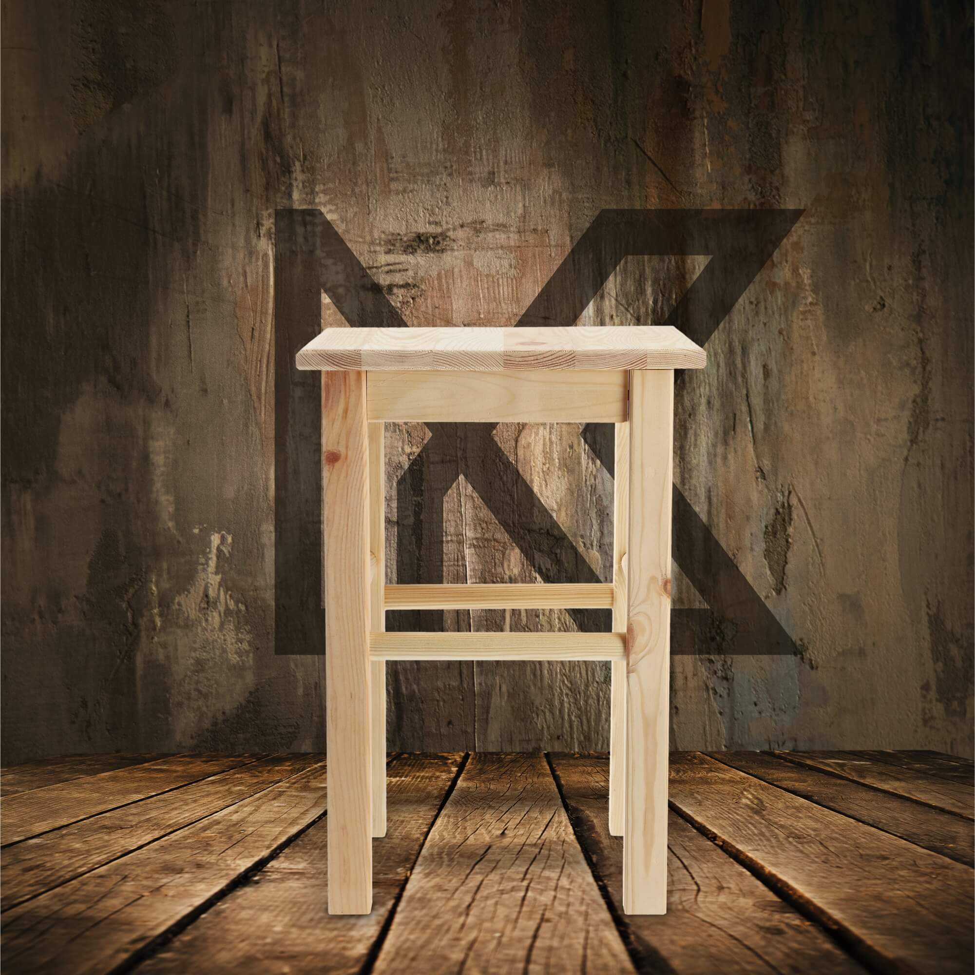 Drewniany taboret kuchenny Falun 44 x 30 cm