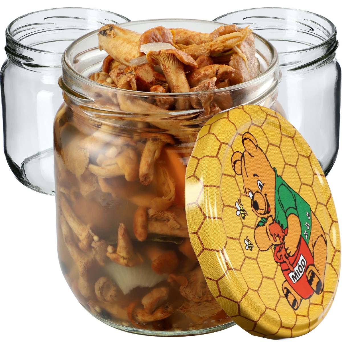 Słoiki na przetwory Salla 425ml 48szt fi 82 mm + wieczka "Miód"