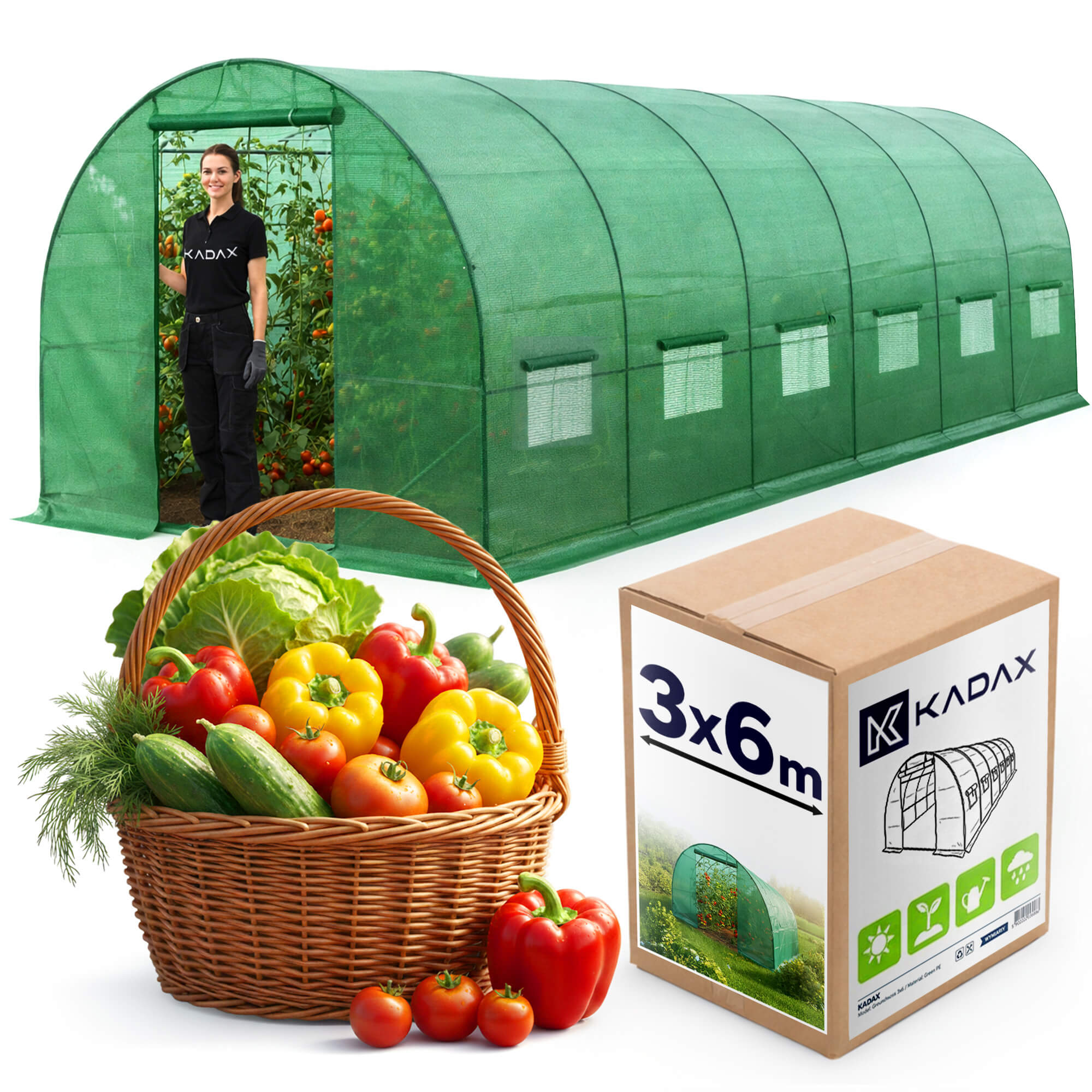 Tunel ogrodowy Fleix szklarnia 3x6m zielona 18m2