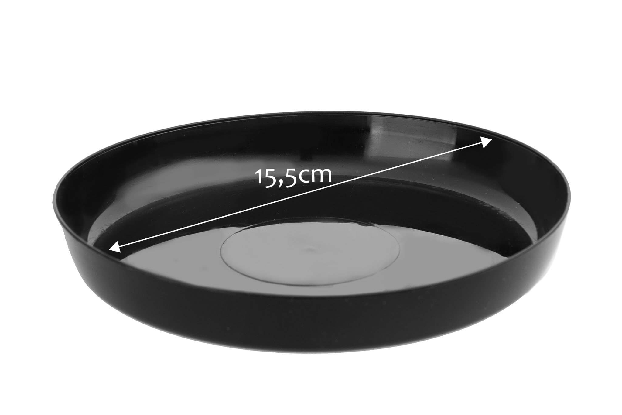Doniczka na kwiaty z podstawką 18 cm, czarna