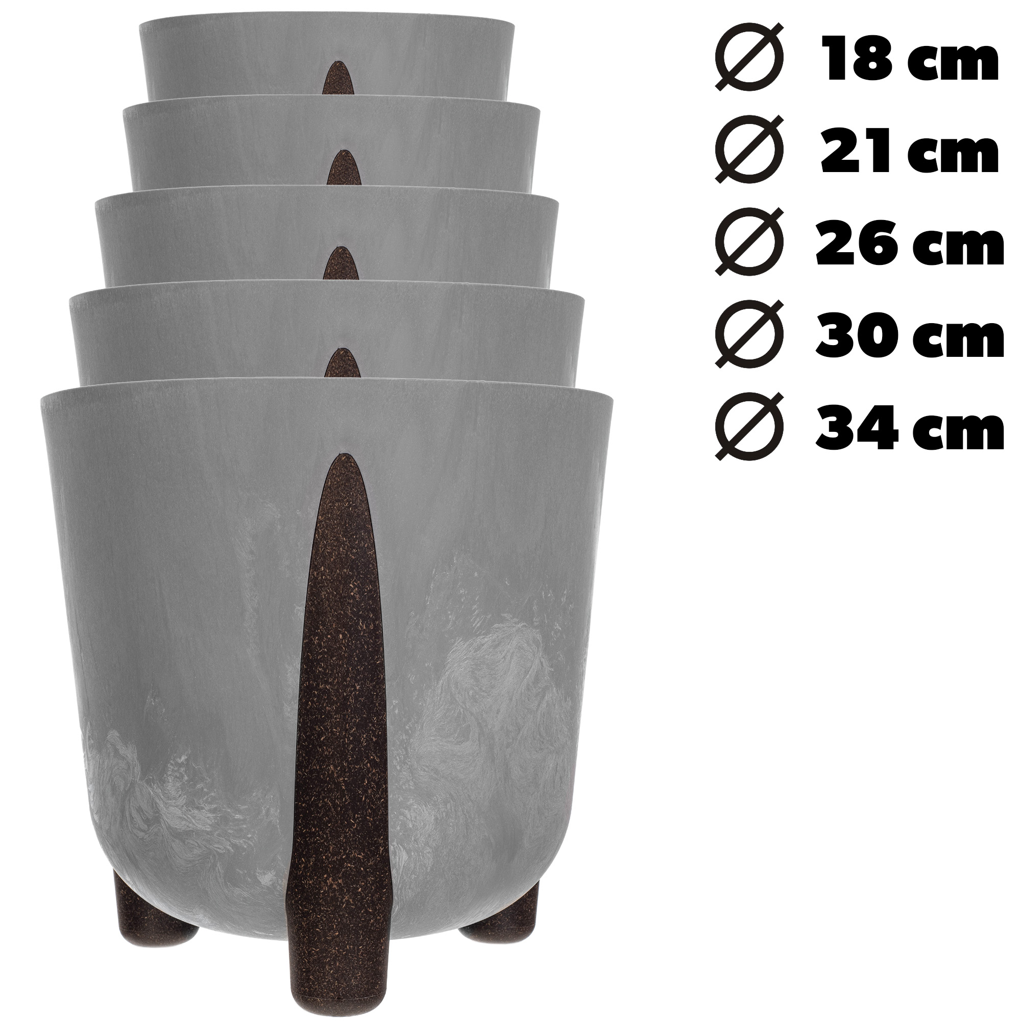 Doniczka osłonka Nauze 18cm szary beton