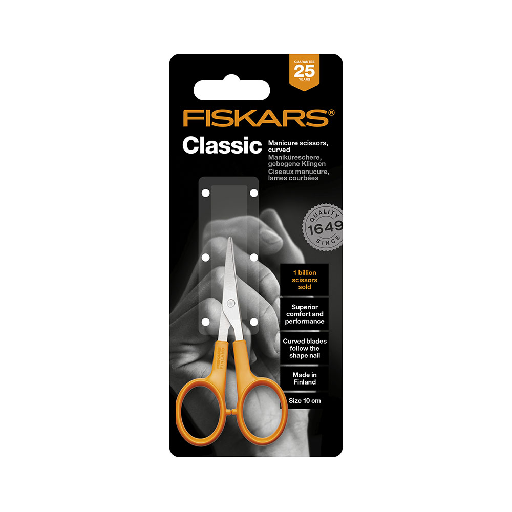 Fiskars 1000813 Classic Nożyczki do paznokci, wygięte, 10 cm
