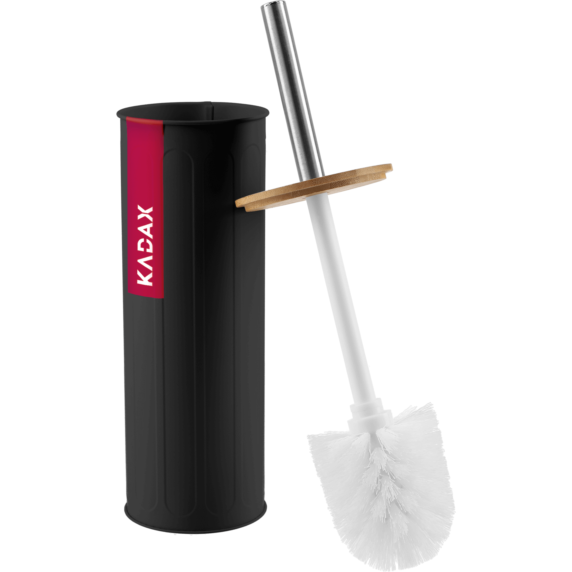 Szczotka do WC z pojemnikiem Padru 38 cm, czarna