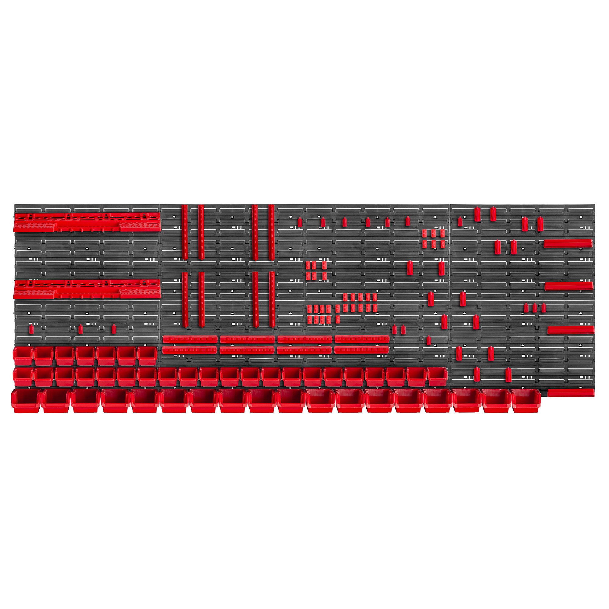 Tablica warsztatowa Lokke 132 elementy 232 x 78 cm, czerwona