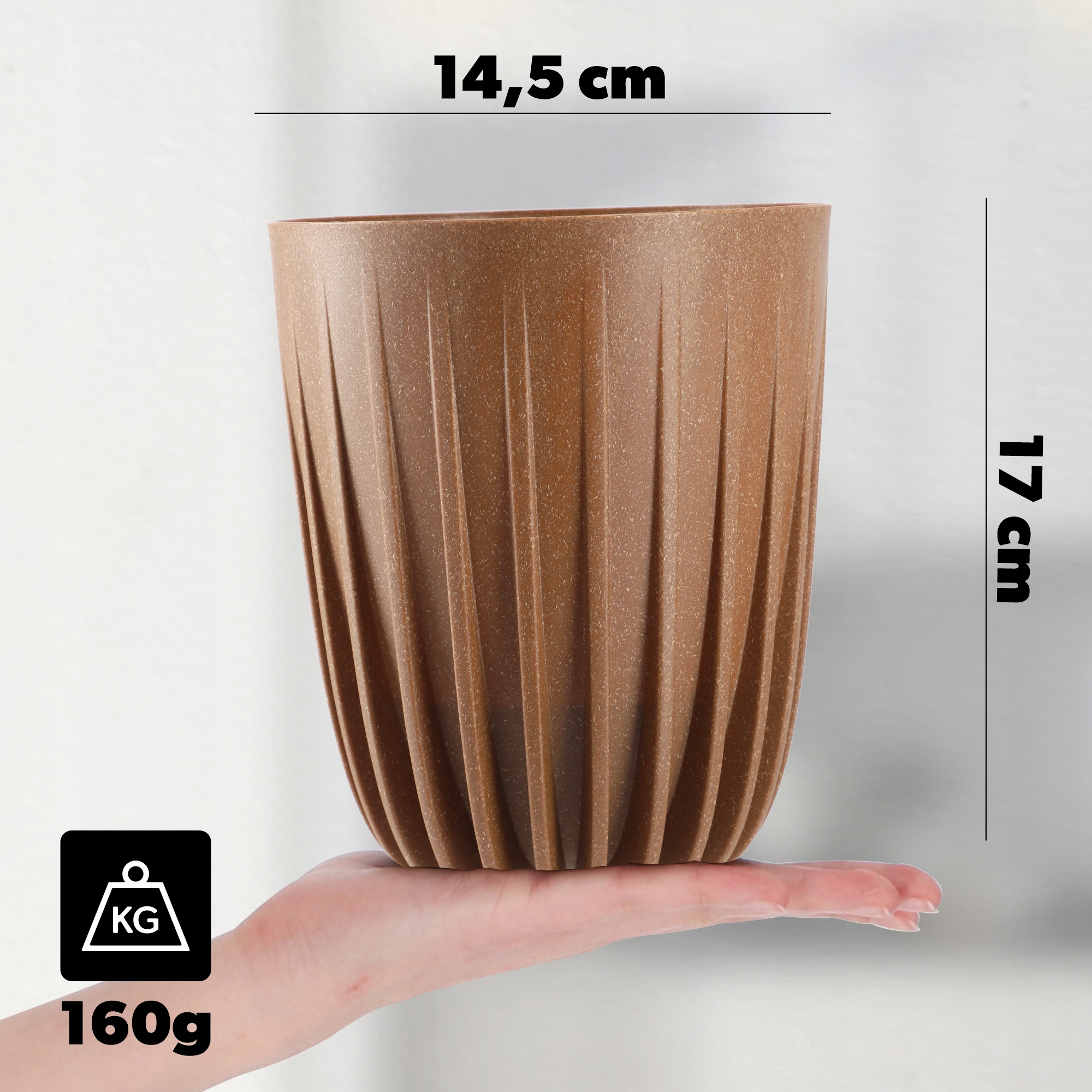 Eko doniczka z wkładem Costa 14 cm, naturalna