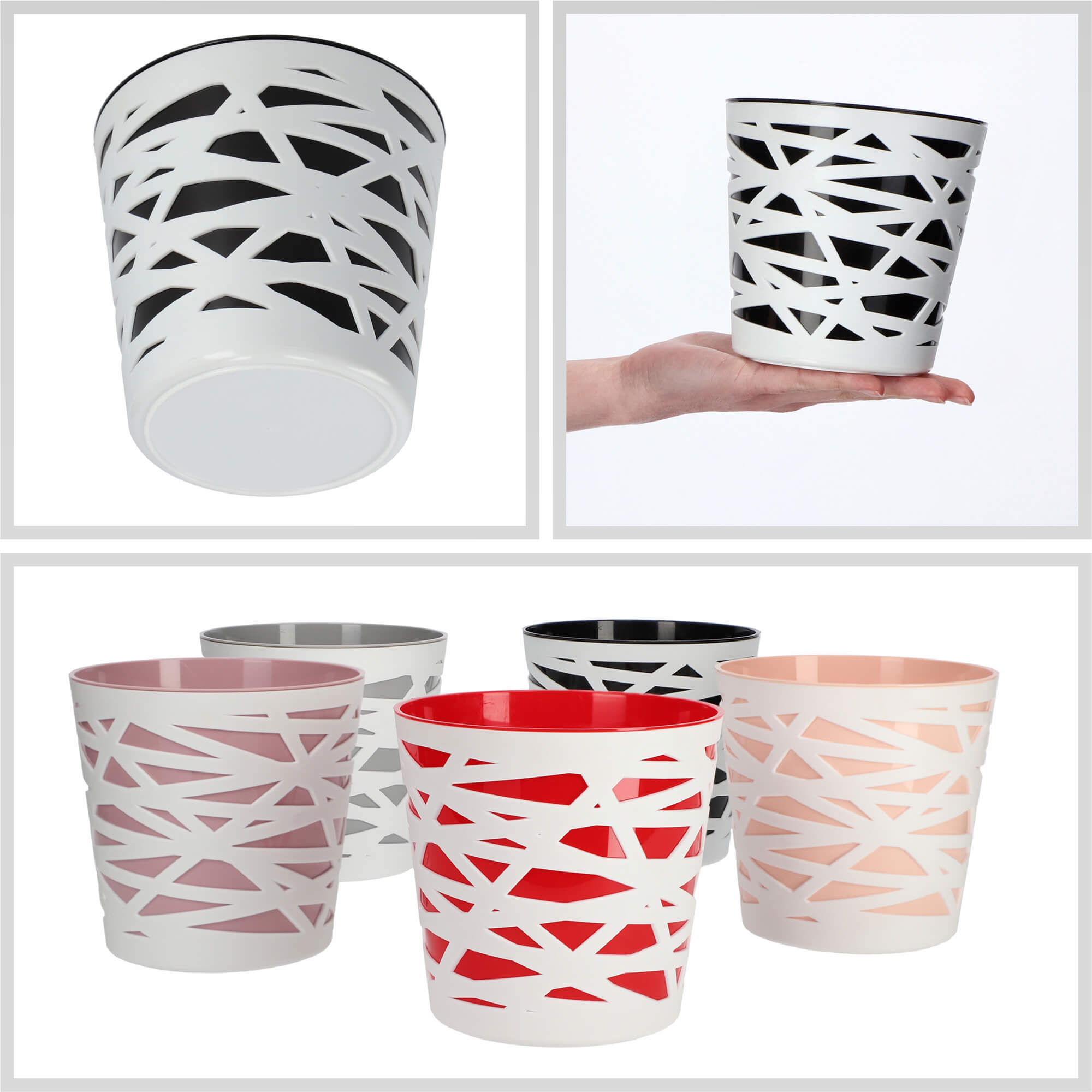 Doniczka z wkładem Rusio 13 cm, czarna