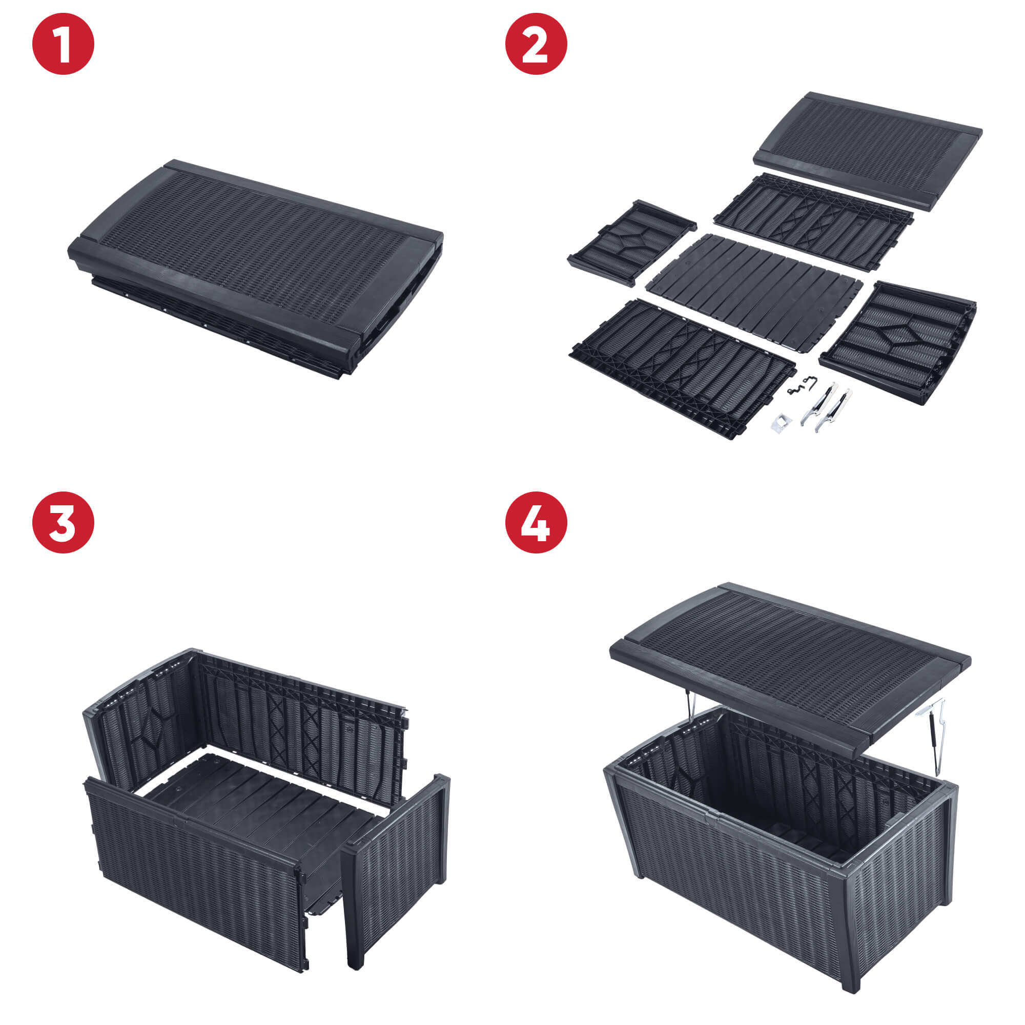 Skrzynia ogrodowa Keter Borneo Storage Box 416L, grafit