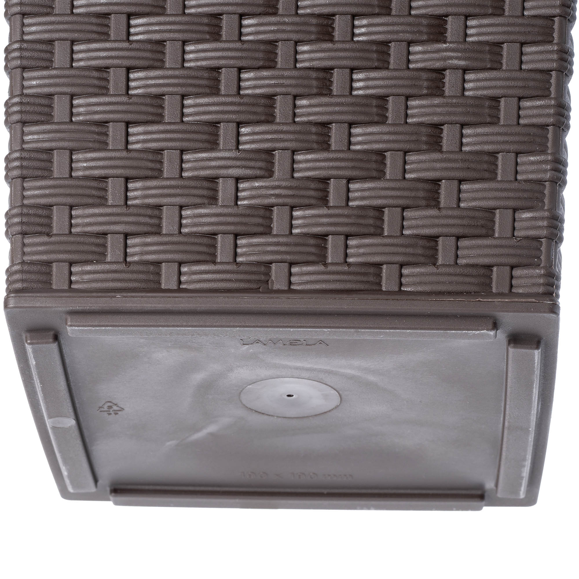 Donica z wkładem rattan Pesaro 25 cm, mokka