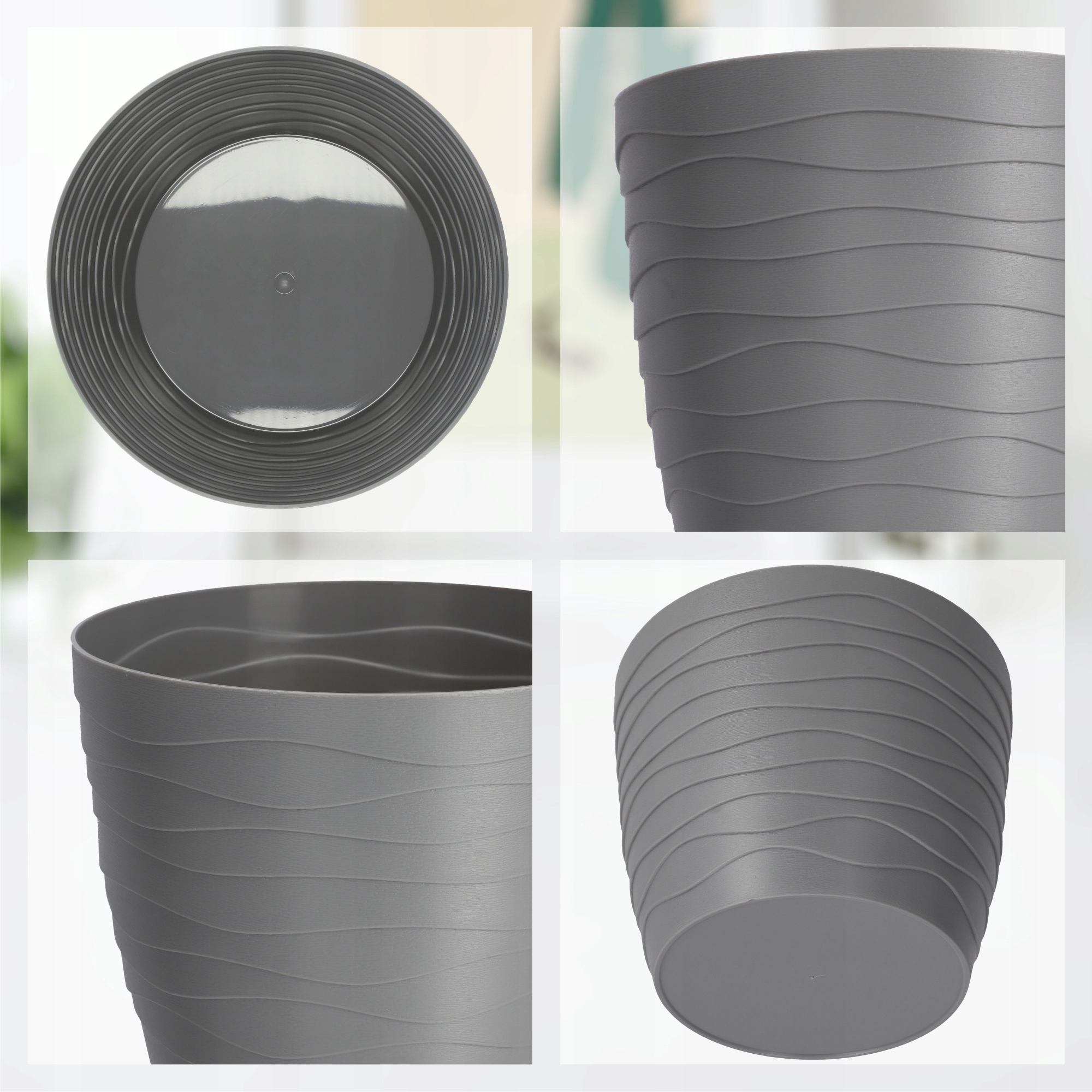 Doniczka okrągła 11 cm, szara