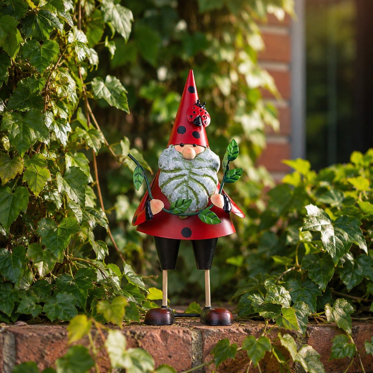 Figura ogrodowa Esson krasnal czerwony stalowa 30 cm