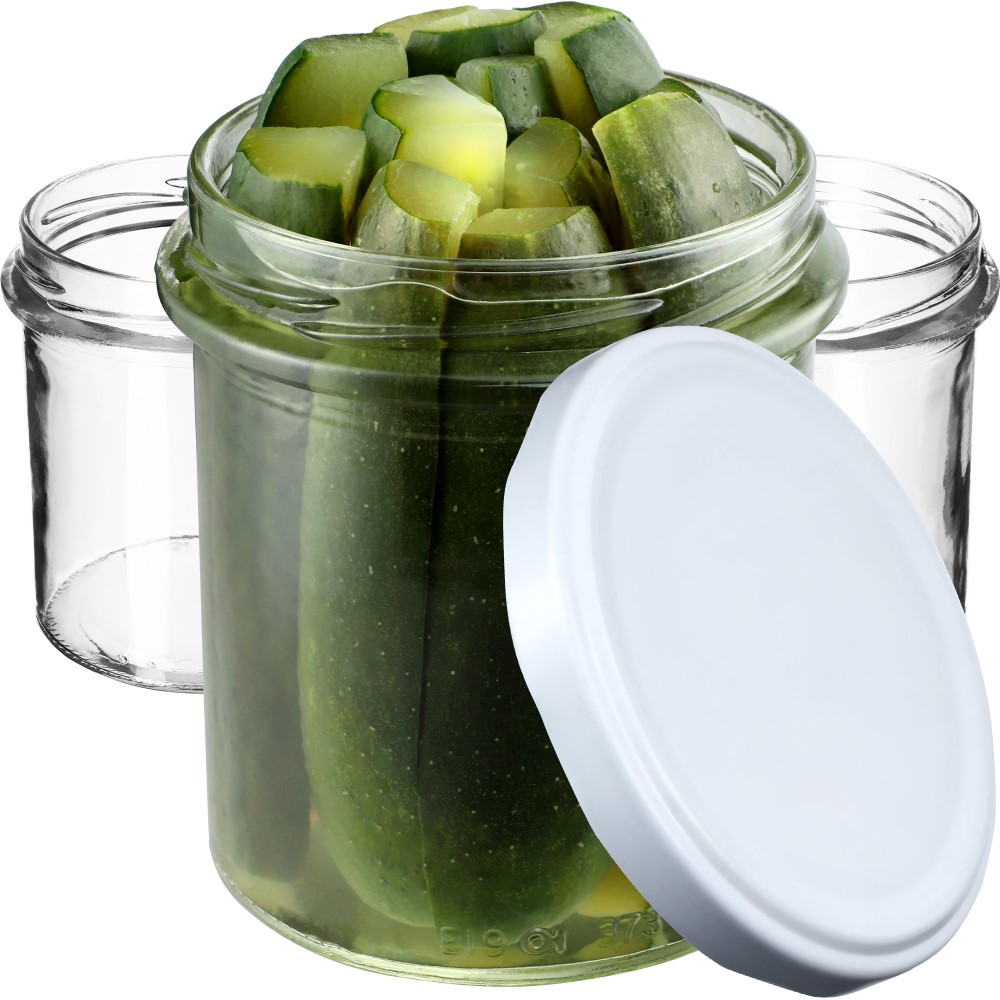 Słoiki na przetwory Avila 350ml 50szt fi 82 mm + wieczka białe
