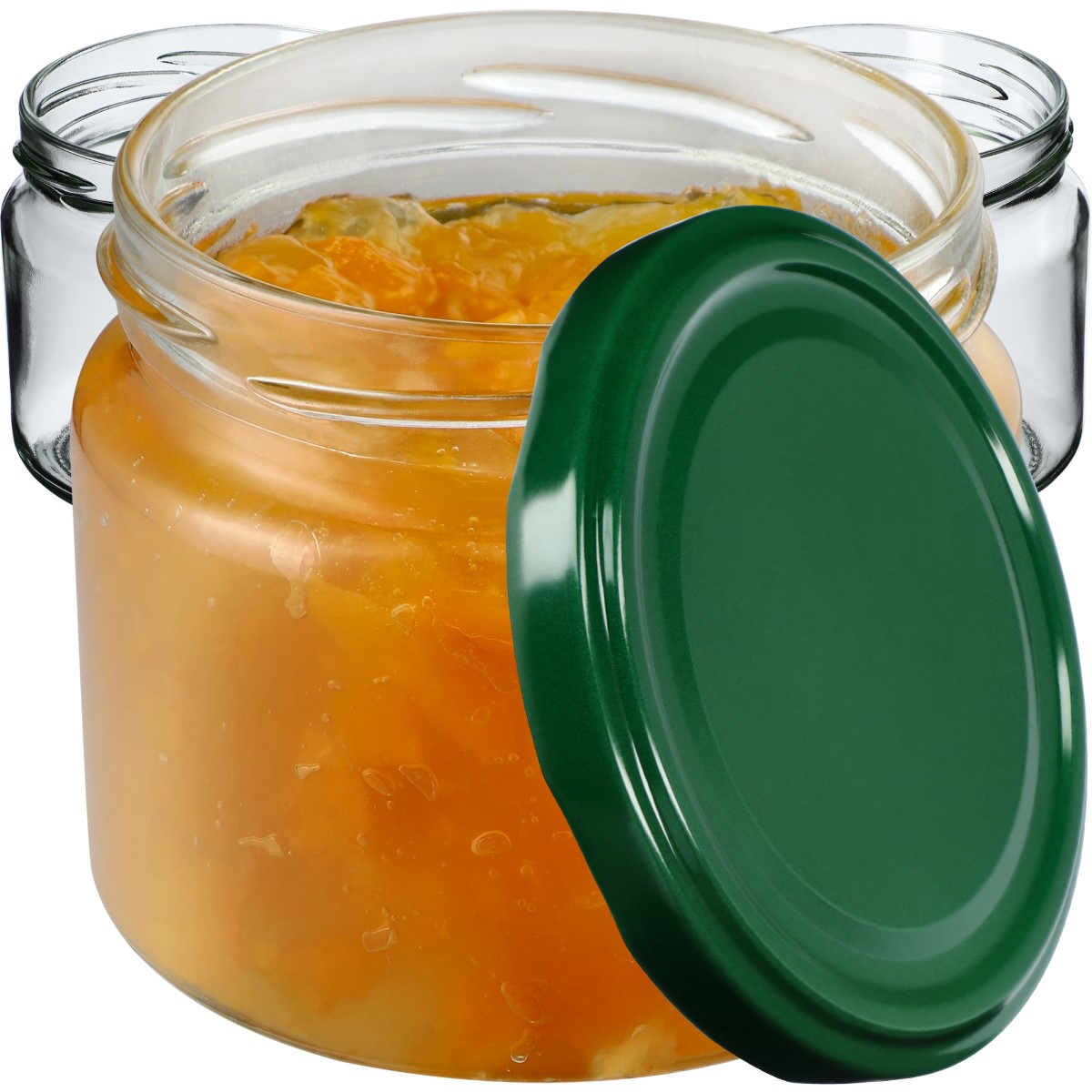 Słoiki na przetwory Sonka 330ml 10szt fi 82 mm + wieczka zielone