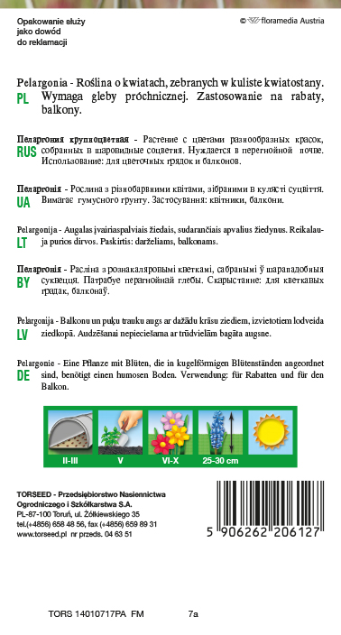 Pelargonia - Pelargonium różowa F2 10g