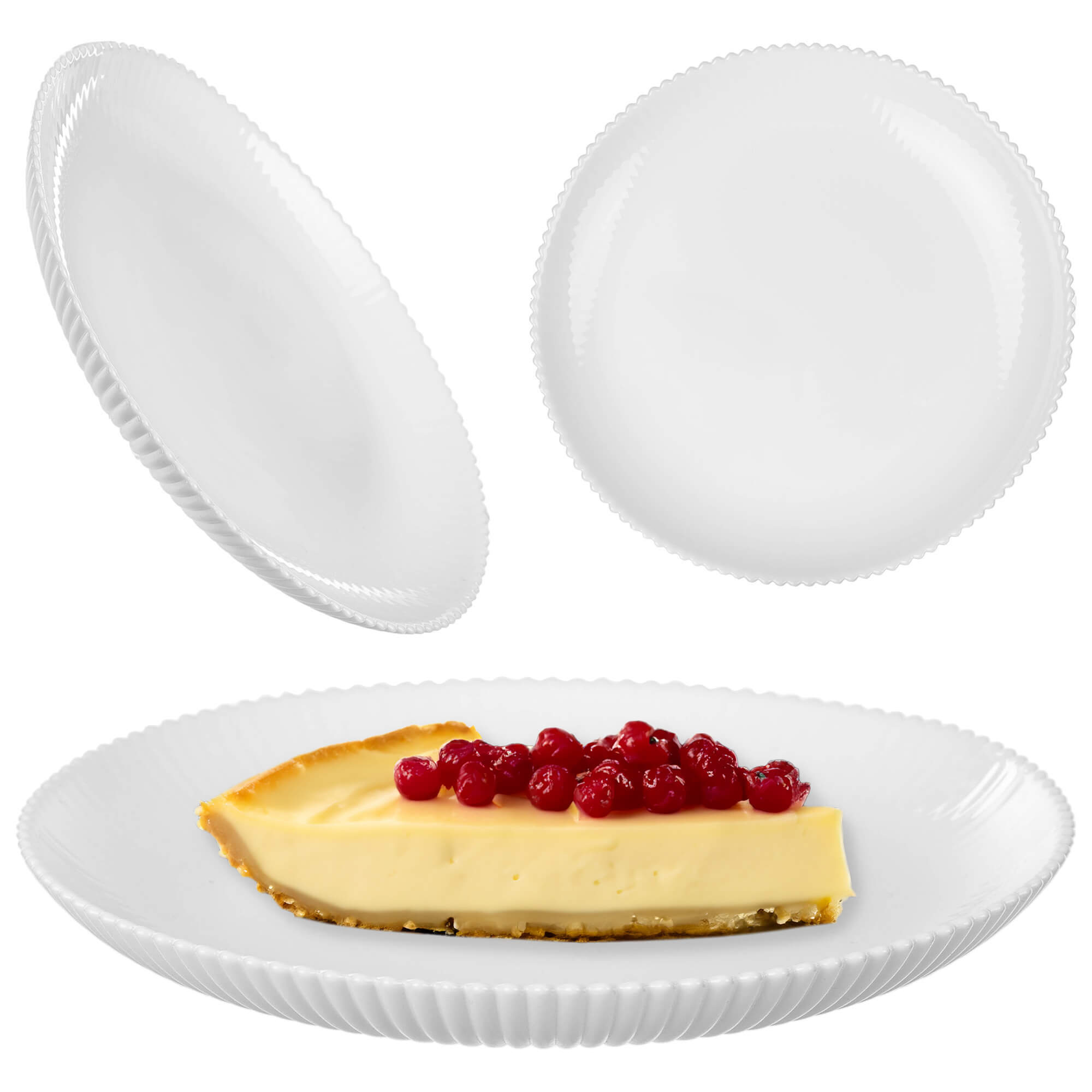 Zestaw obiadowy Regno salaterka 15 cm + talerz deserowy + talerz płytki biały 1 kpl.