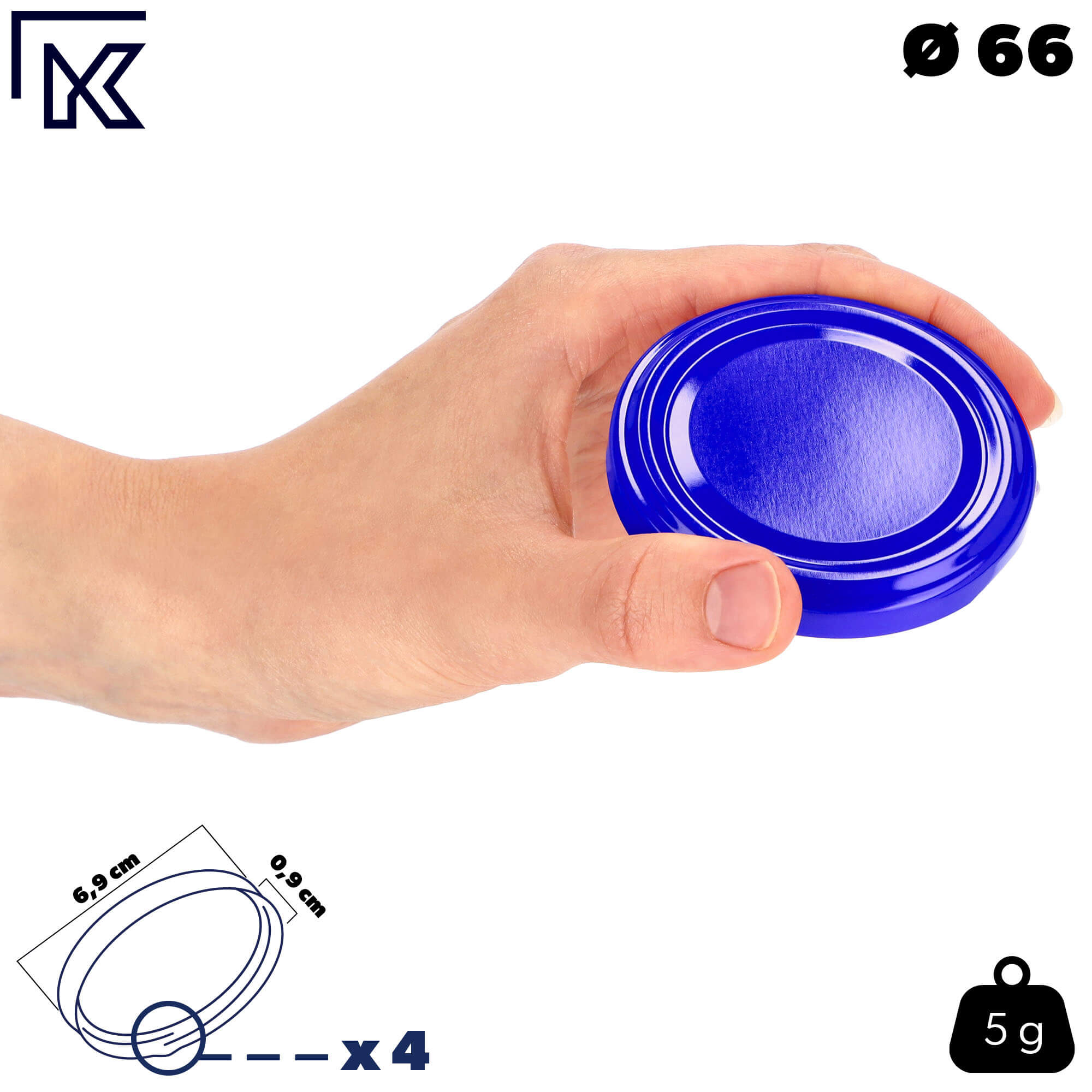 Słoiki na przetwory Lerma 200ml 50szt fi 66 mm + wieczka "Granatowy"